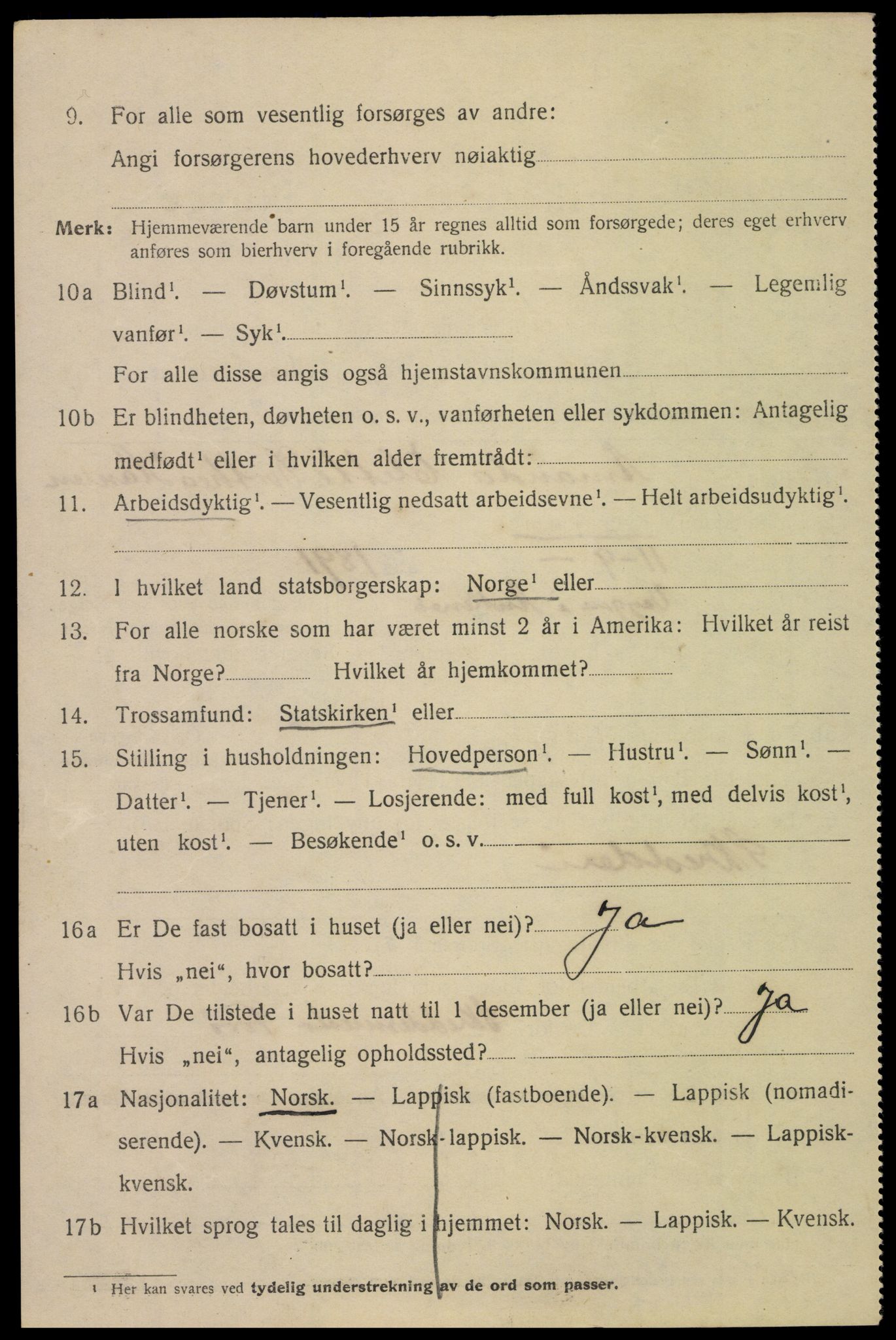 SAT, 1920 census for Narvik, 1920, p. 12623