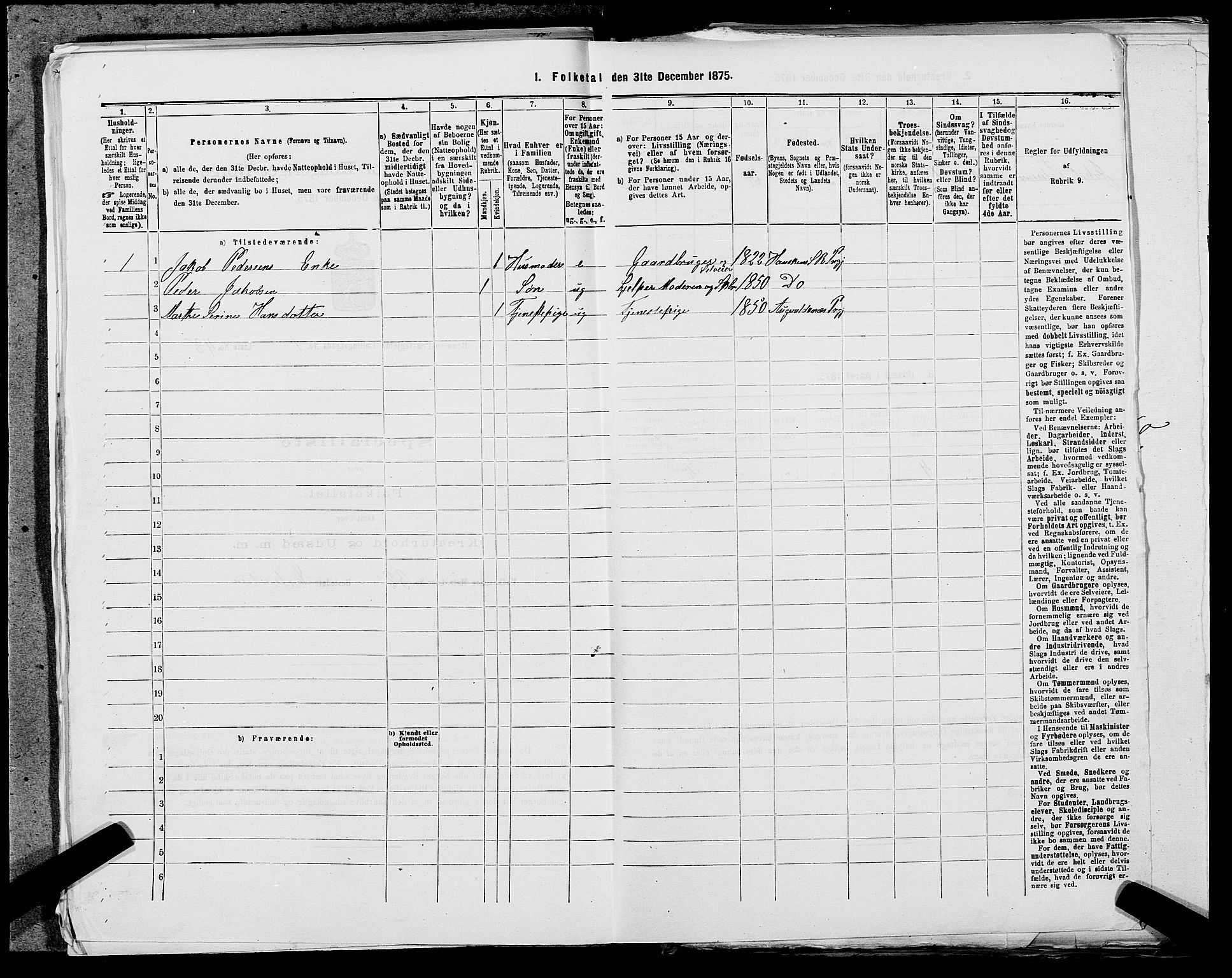 SAST, 1875 census for 1142P Rennesøy, 1875, p. 135