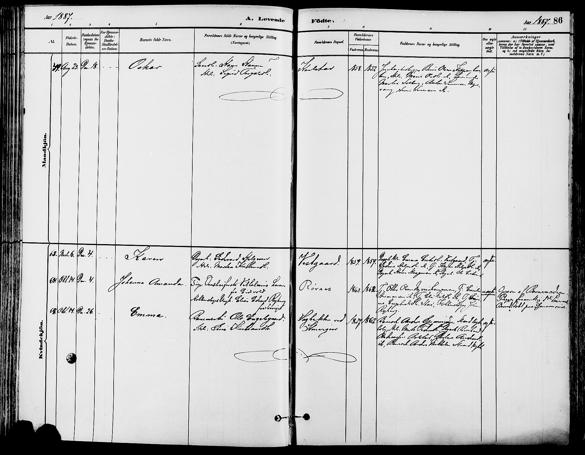 Stor-Elvdal prestekontor, AV/SAH-PREST-052/H/Ha/Haa/L0002: Parish register (official) no. 2, 1882-1907, p. 86