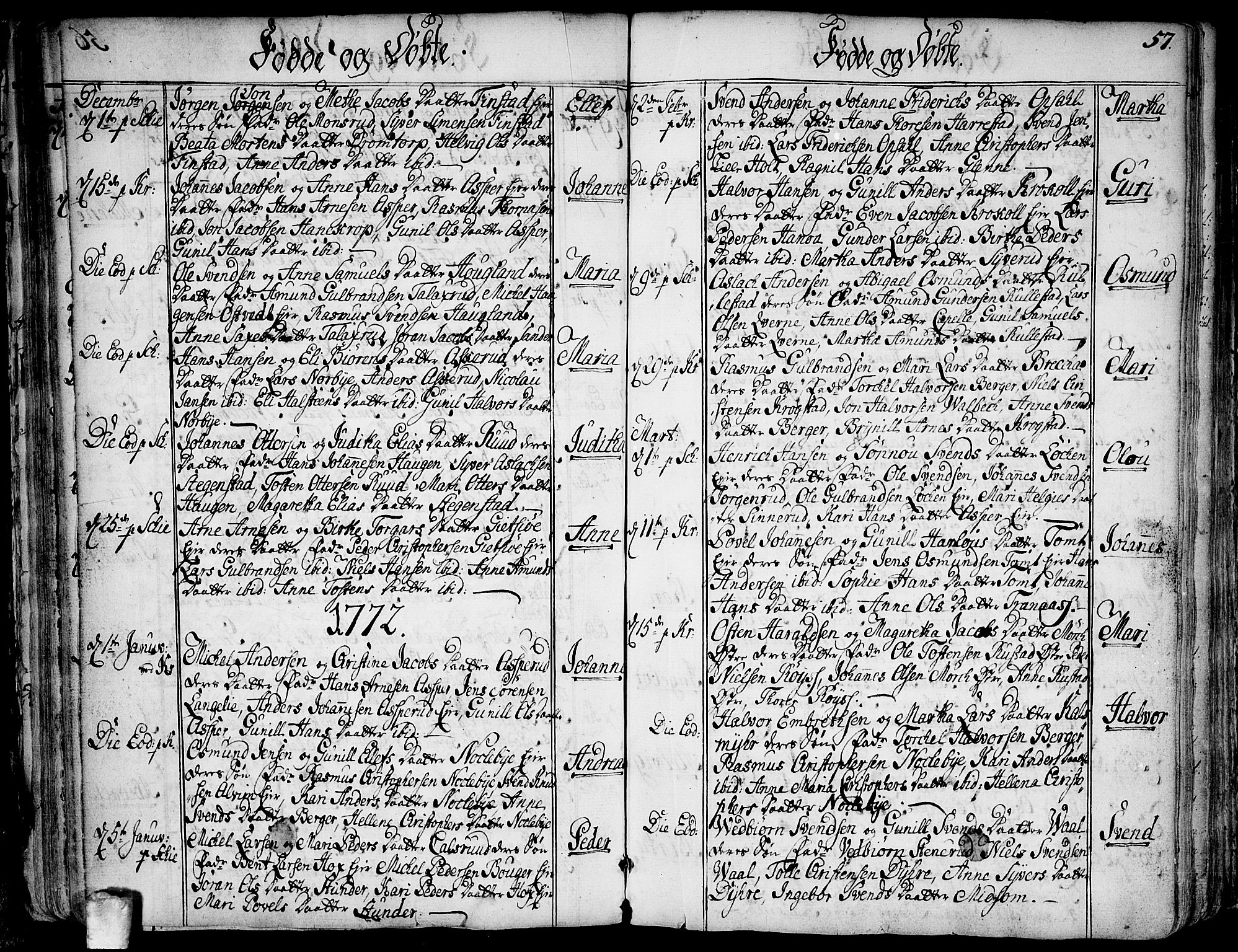 Kråkstad prestekontor Kirkebøker, SAO/A-10125a/F/Fa/L0001: Parish register (official) no. I 1, 1736-1785, p. 57