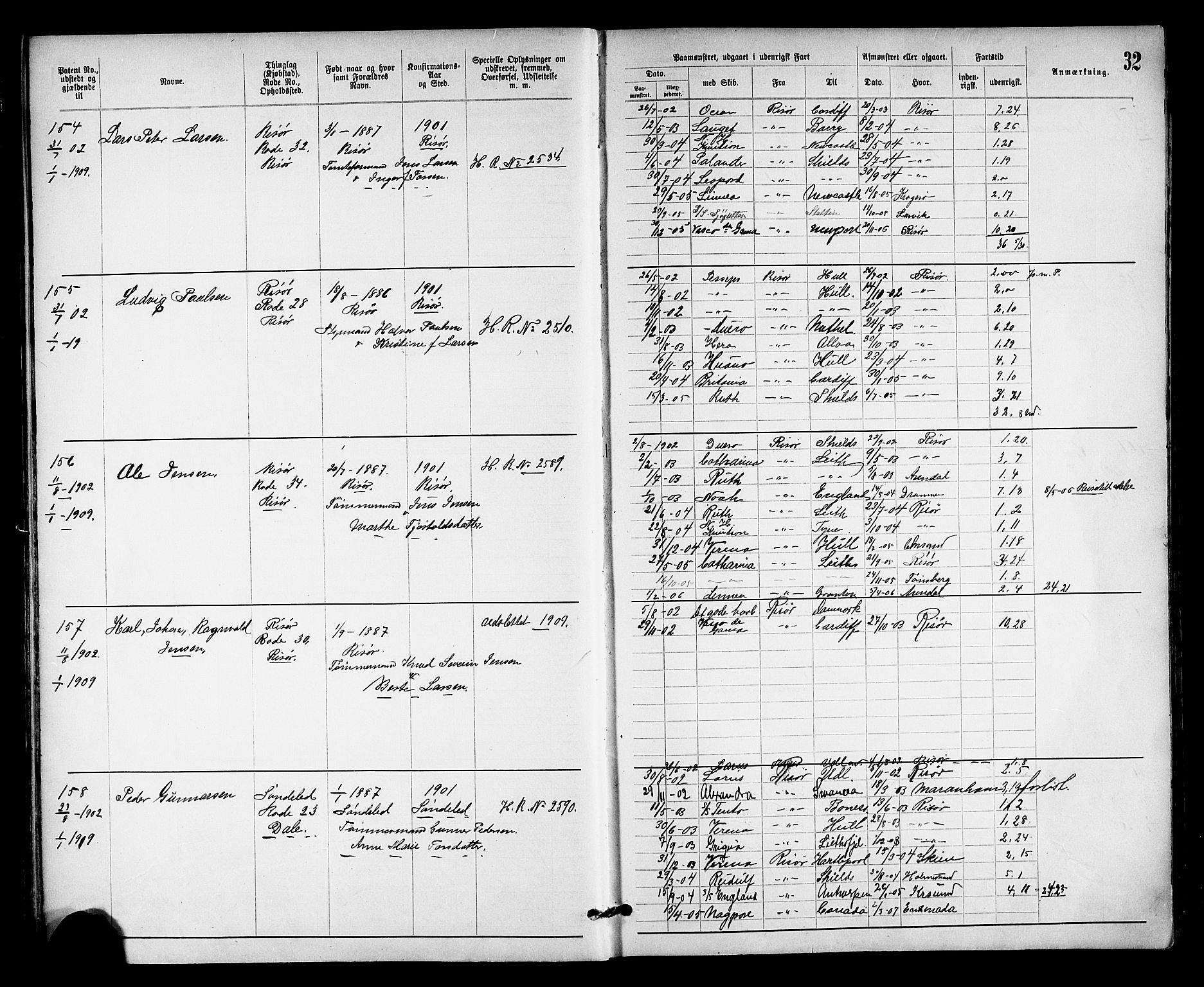 Risør mønstringskrets, SAK/2031-0010/F/Fa/L0004: Annotasjonsrulle nr 1914-1915 og nr 1-477, T-8, 1899-1911, p. 34