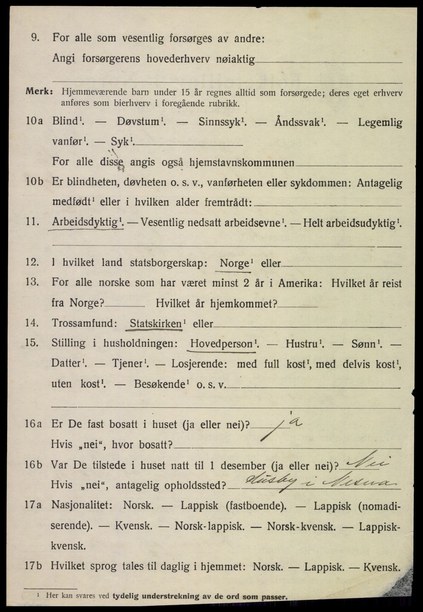 SAT, 1920 census for Rødøy, 1920, p. 6497