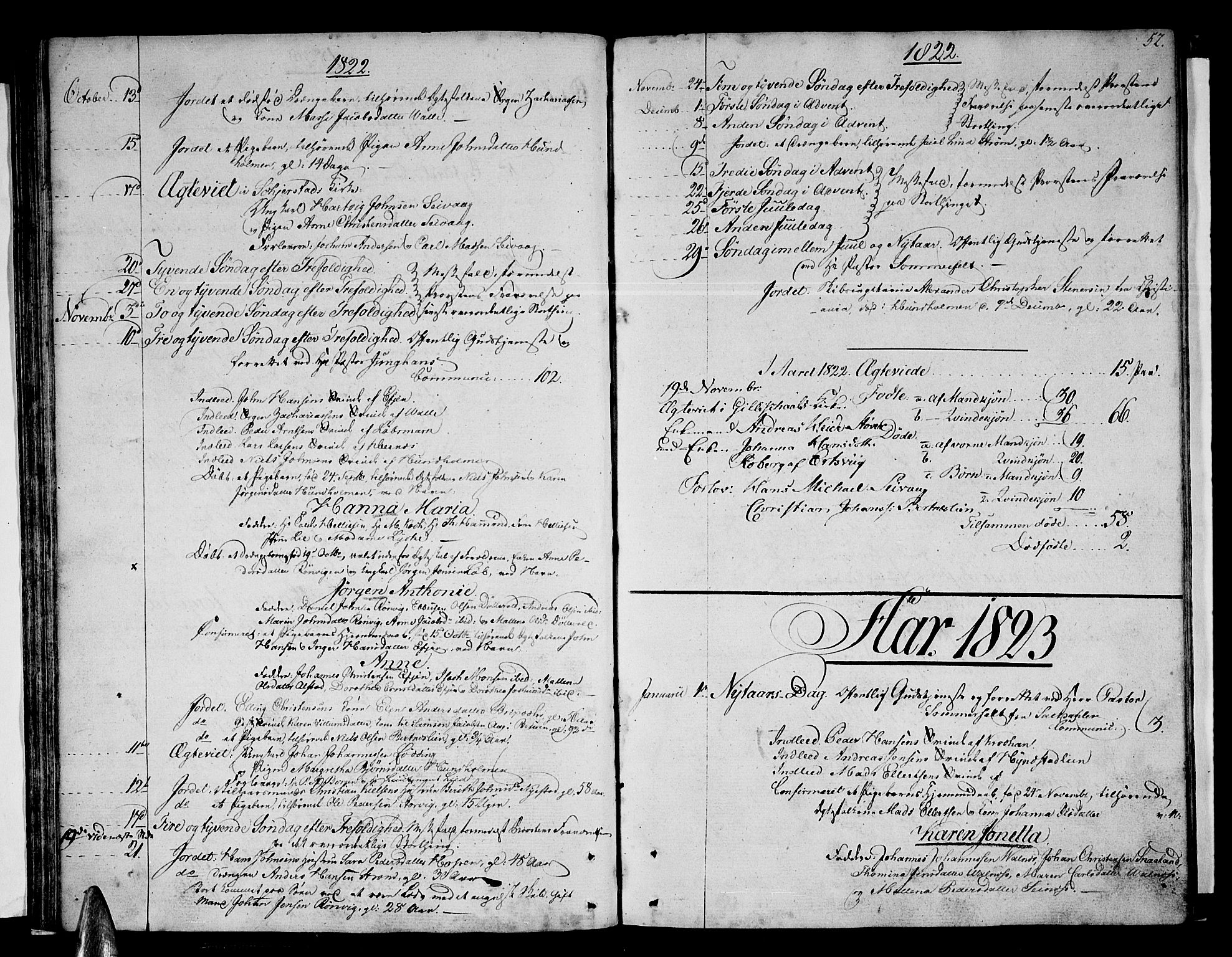 Ministerialprotokoller, klokkerbøker og fødselsregistre - Nordland, SAT/A-1459/801/L0005: Parish register (official) no. 801A05, 1818-1834, p. 52
