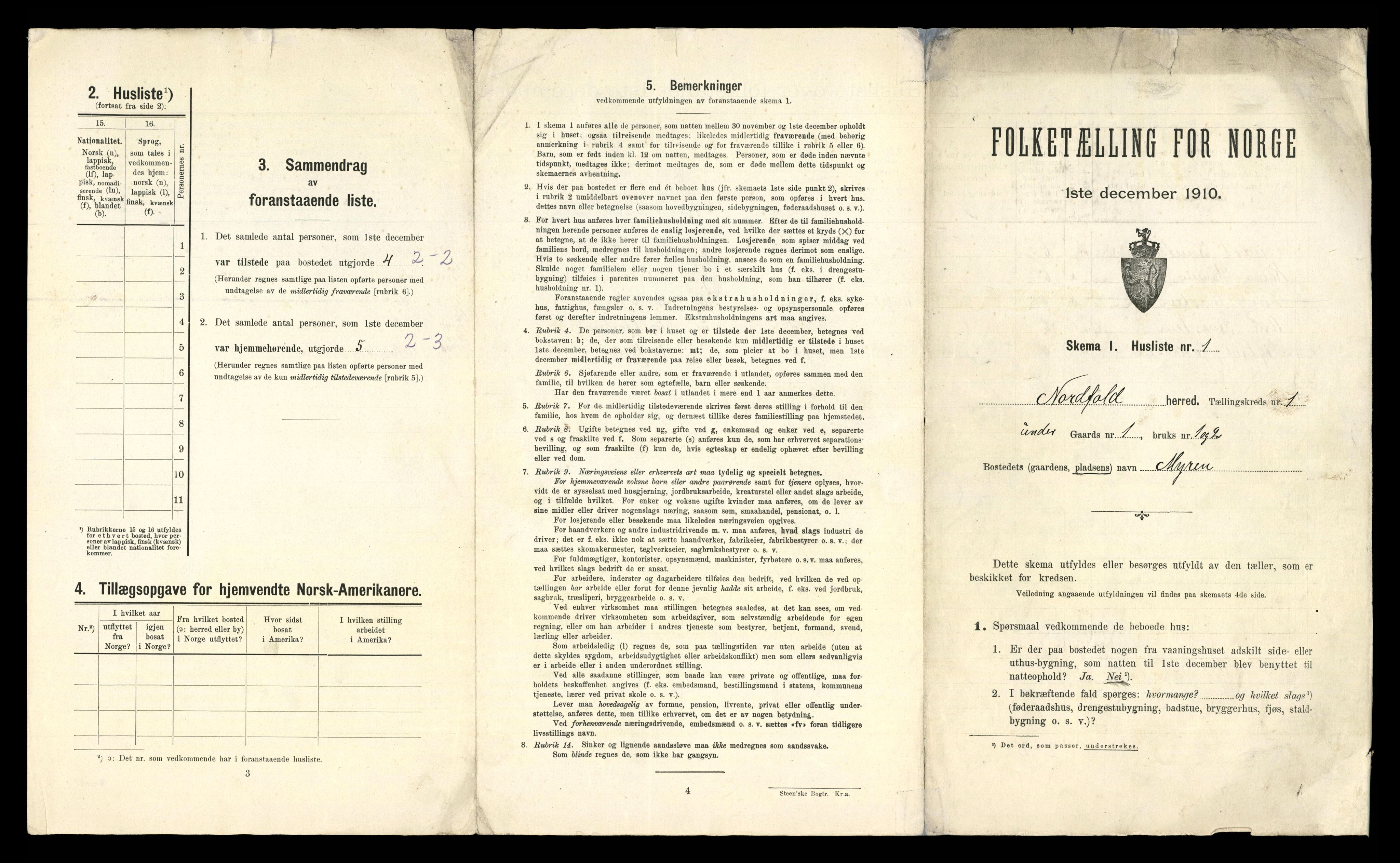 RA, 1910 census for Nordfold, 1910, p. 26