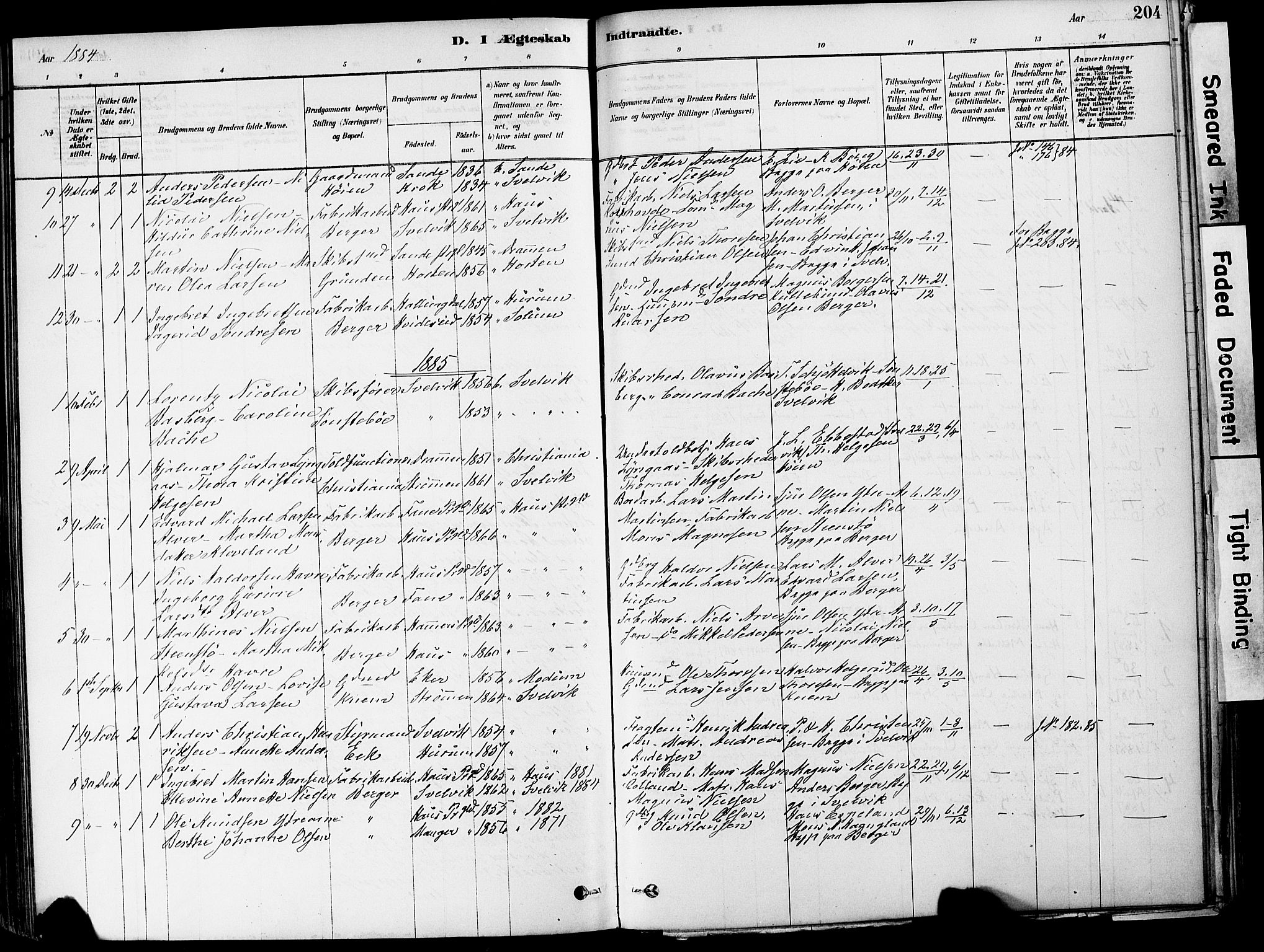 Strømm kirkebøker, SAKO/A-322/F/Fa/L0004: Parish register (official) no. I 4, 1878-1899, p. 204