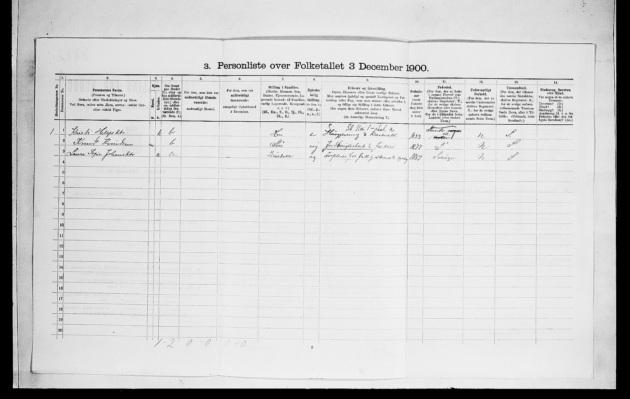 RA, 1900 census for Norderhov, 1900, p. 531