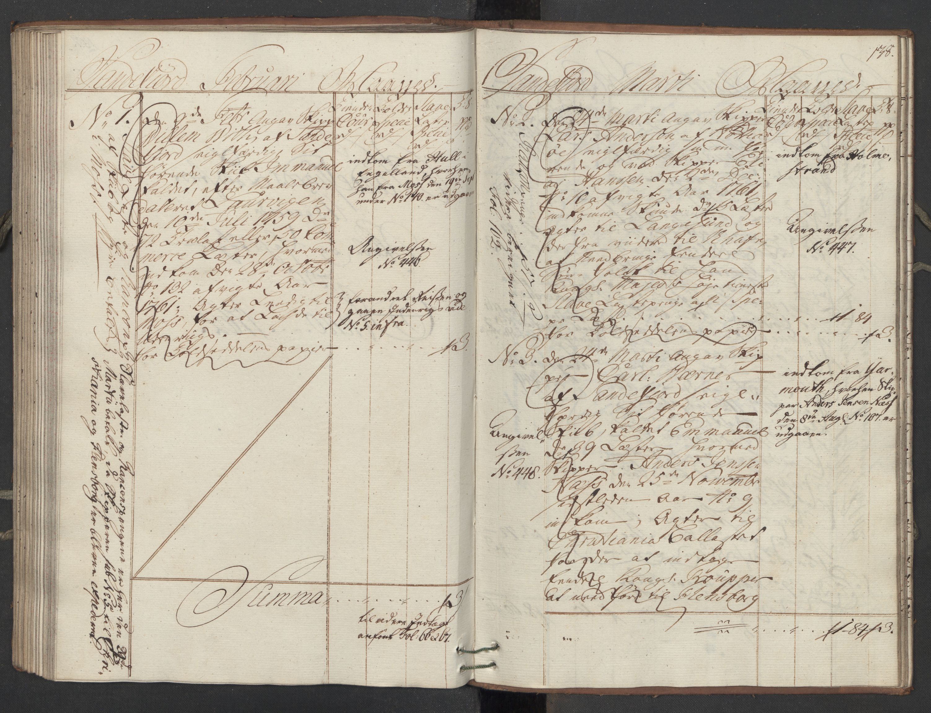 Generaltollkammeret, tollregnskaper, RA/EA-5490/R11/L0039/0001: Tollregnskaper Larvik og Sandefjord / Utgående hovedtollbok, 1762, p. 137b-138a