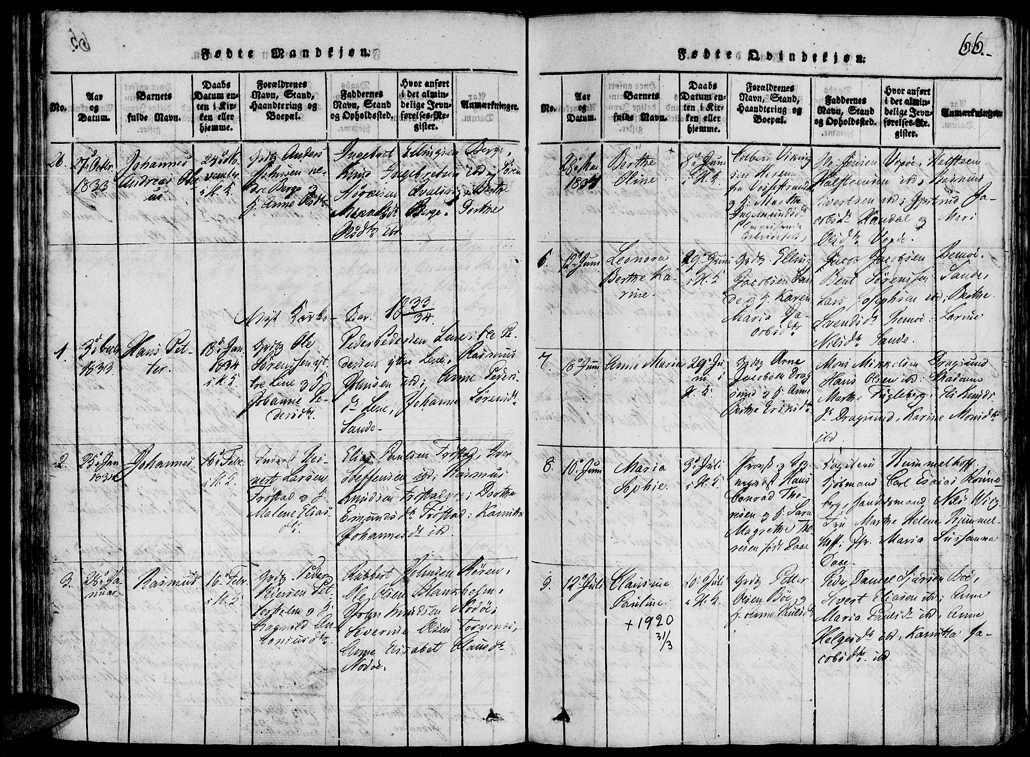 Ministerialprotokoller, klokkerbøker og fødselsregistre - Møre og Romsdal, AV/SAT-A-1454/507/L0069: Parish register (official) no. 507A04, 1816-1841, p. 66