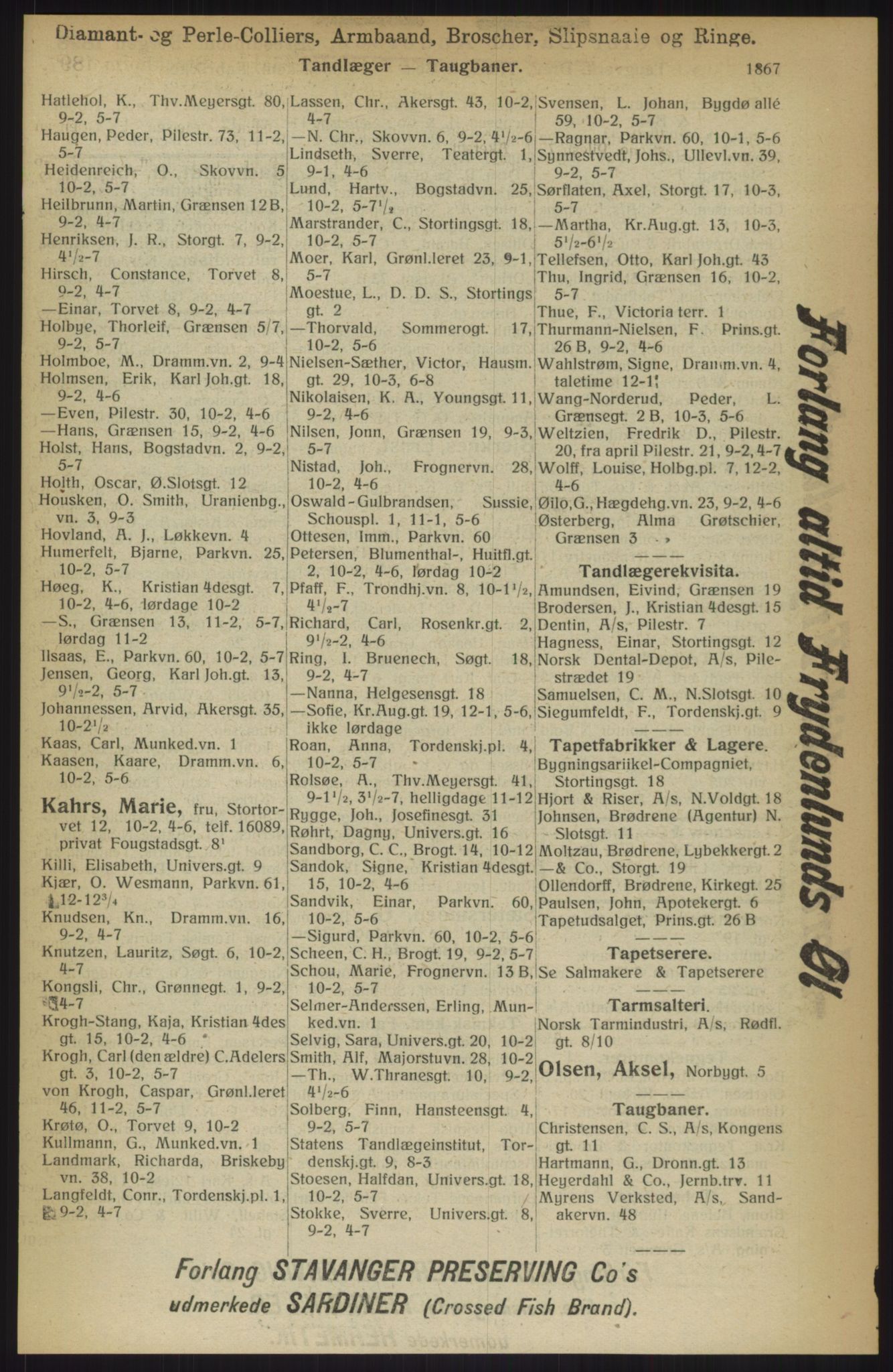 Kristiania/Oslo adressebok, PUBL/-, 1914, p. 1867