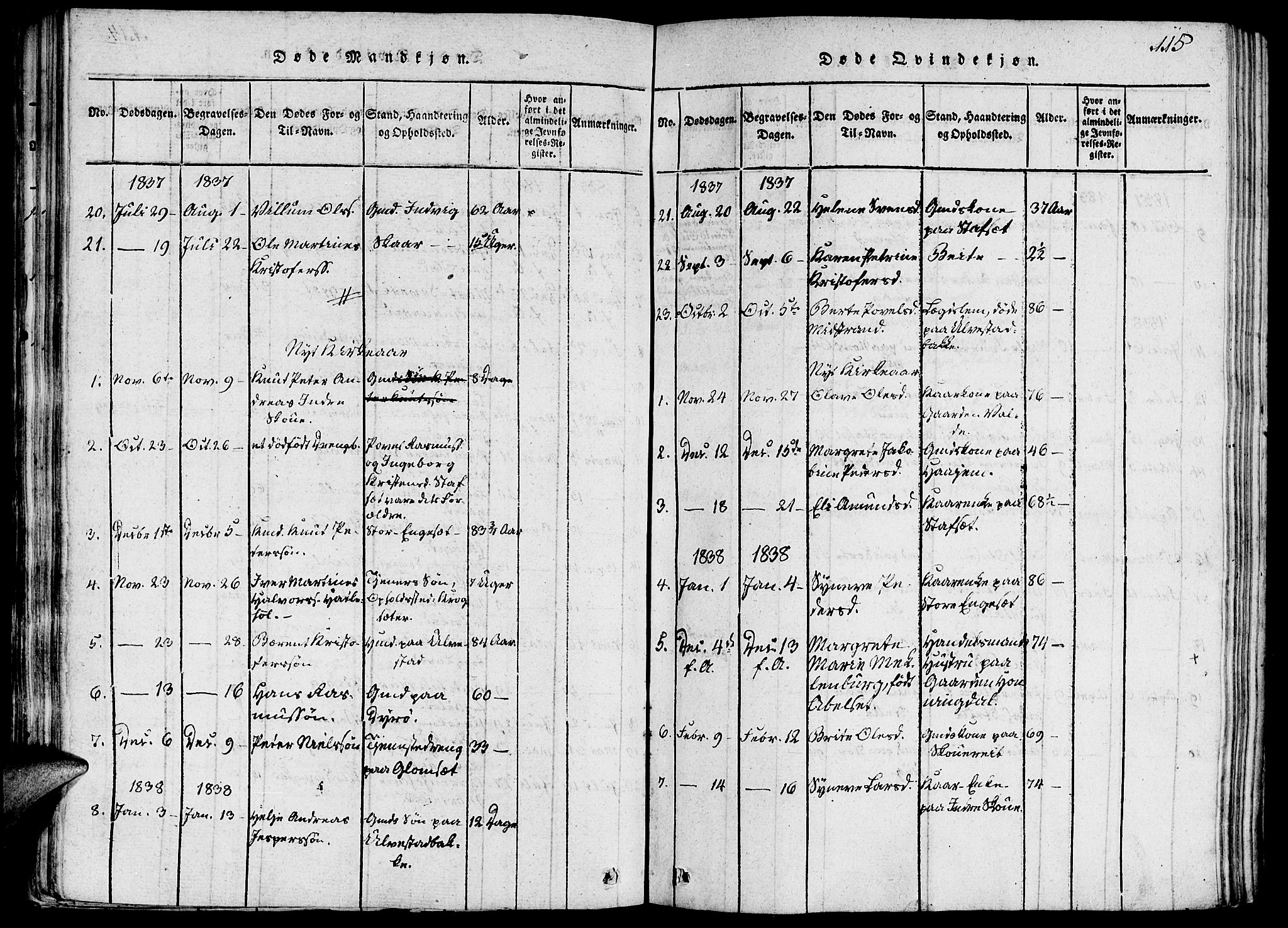 Ministerialprotokoller, klokkerbøker og fødselsregistre - Møre og Romsdal, AV/SAT-A-1454/524/L0351: Parish register (official) no. 524A03, 1816-1838, p. 115