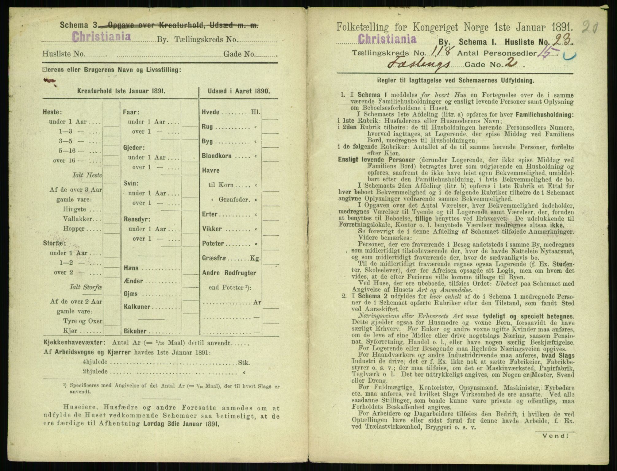 RA, 1891 census for 0301 Kristiania, 1891, p. 63283