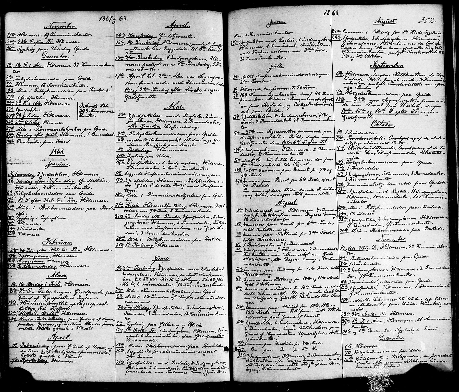 Ministerialprotokoller, klokkerbøker og fødselsregistre - Nordland, SAT/A-1459/859/L0845: Parish register (official) no. 859A05, 1863-1877, p. 302