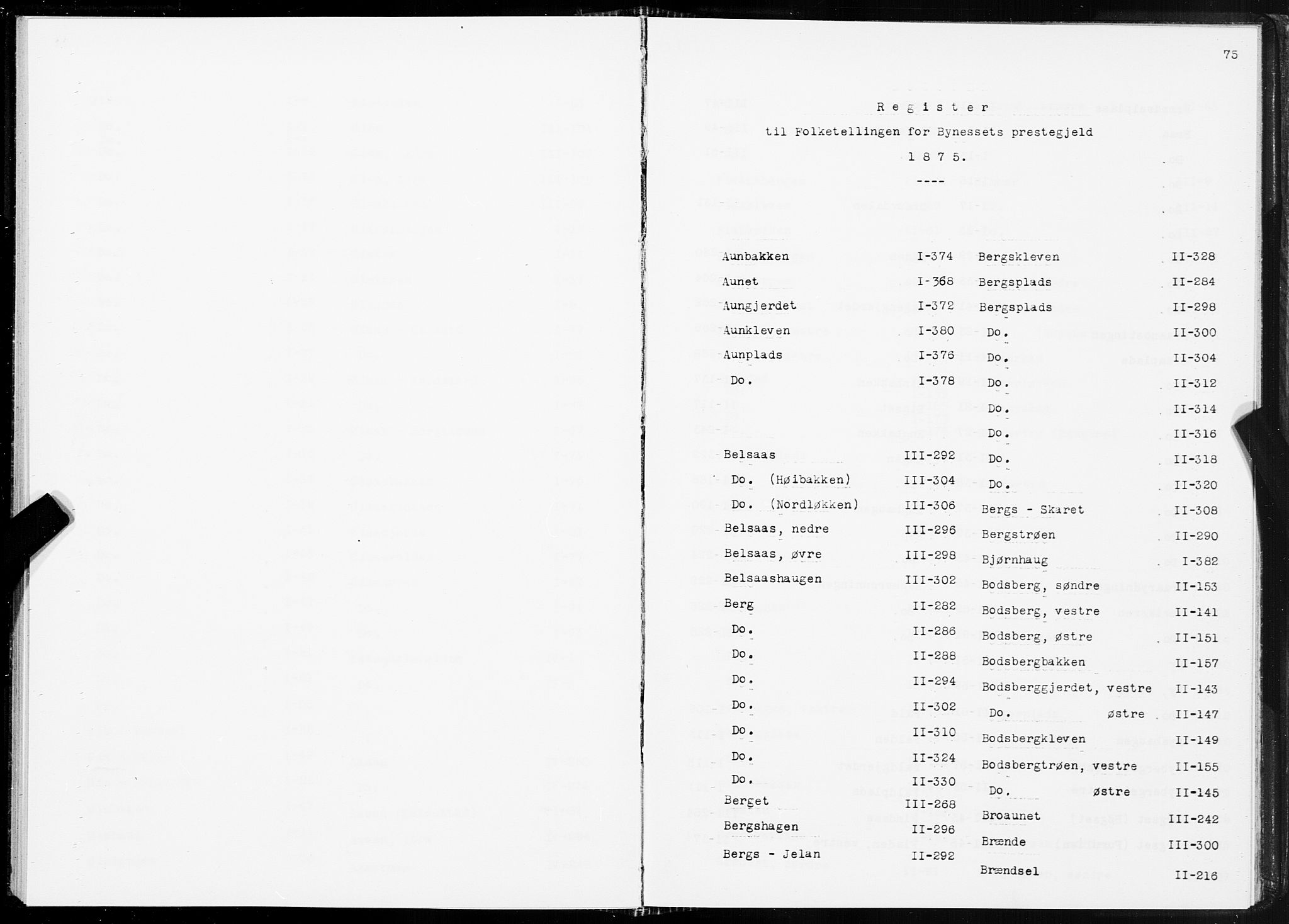 SAT, 1875 census for 1655P Byneset, 1875, p. 75