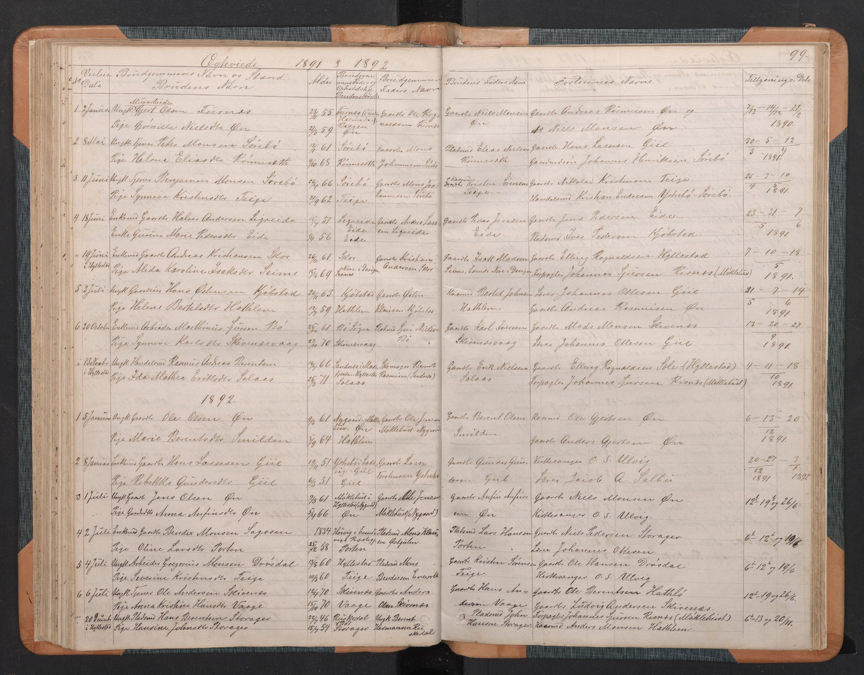 Hyllestad sokneprestembete, SAB/A-80401: Parish register (copy) no. C 2, 1874-1894, p. 98b-99a