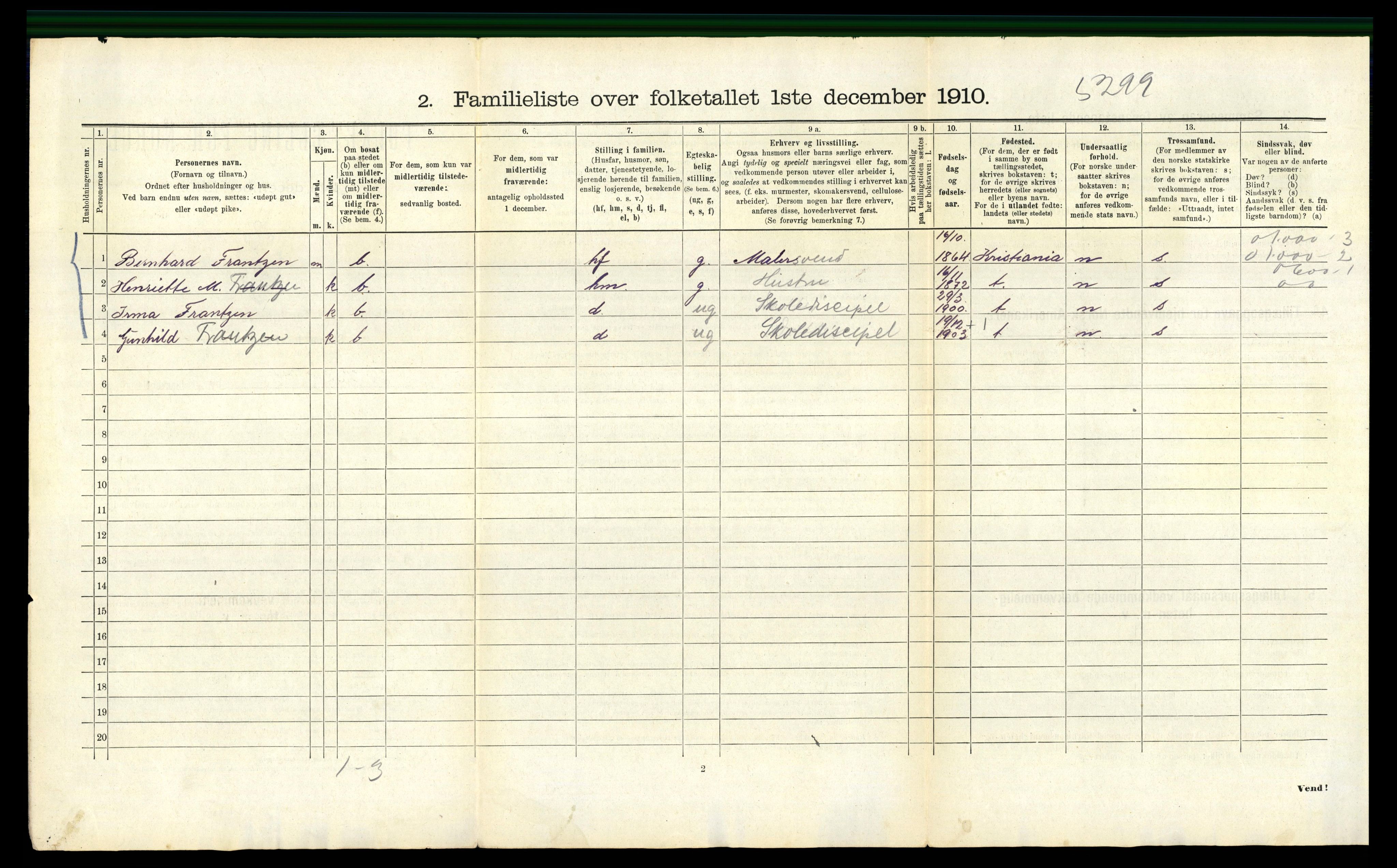 RA, 1910 census for Bergen, 1910, p. 38644