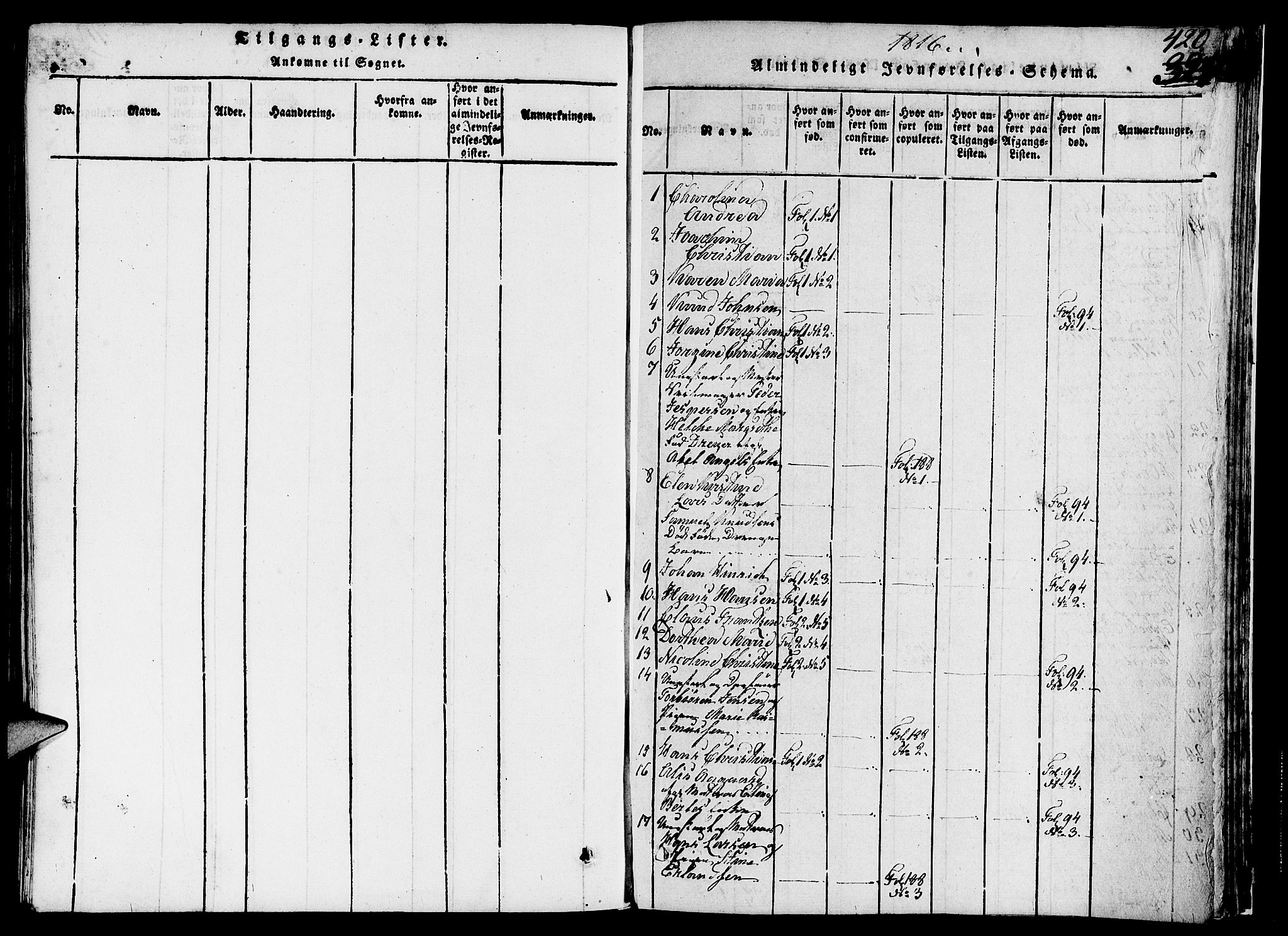 Nykirken Sokneprestembete, SAB/A-77101/H/Hab/L0003: Parish register (copy) no. A 4, 1816-1821, p. 420