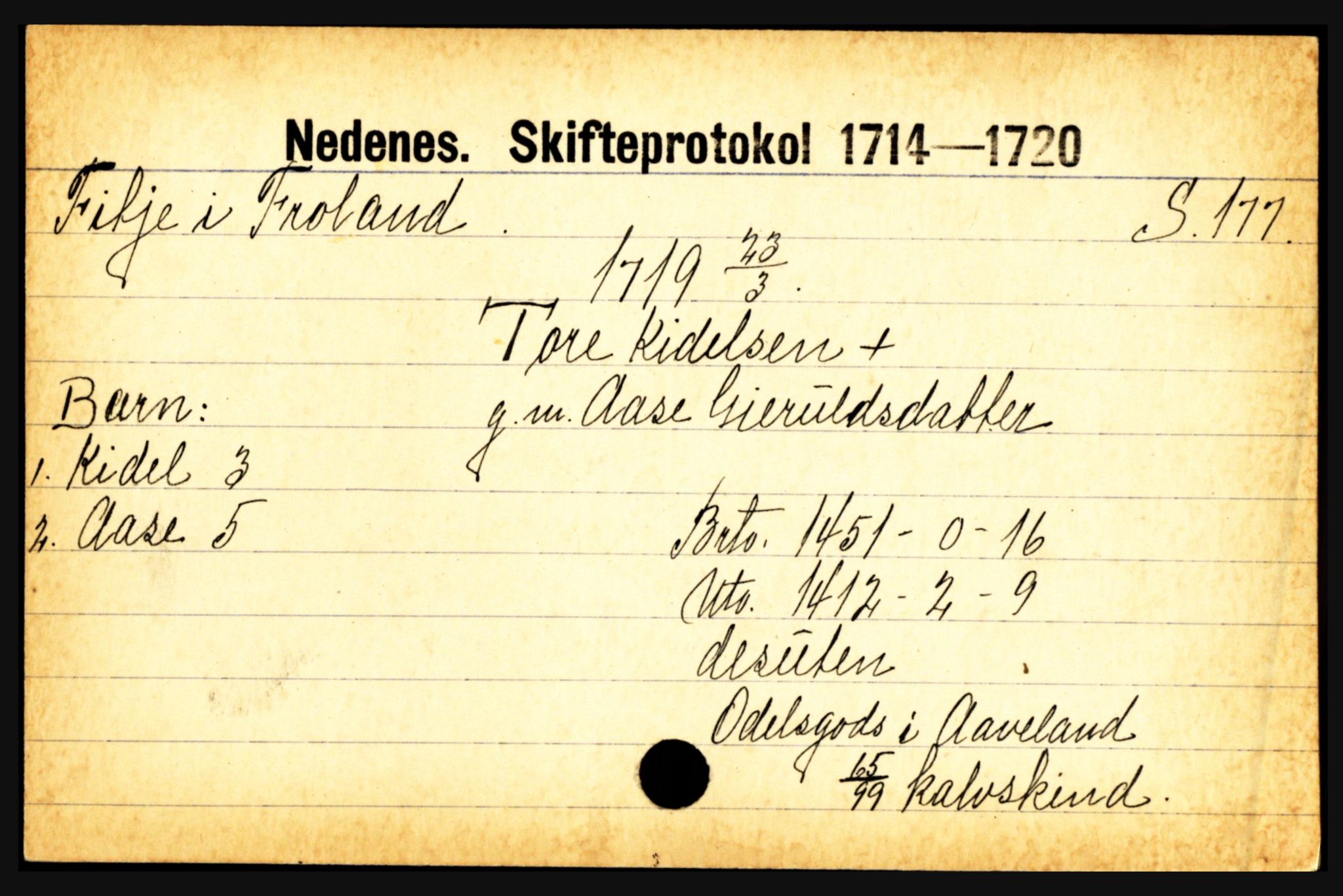 Nedenes sorenskriveri før 1824, AV/SAK-1221-0007/H, p. 6715