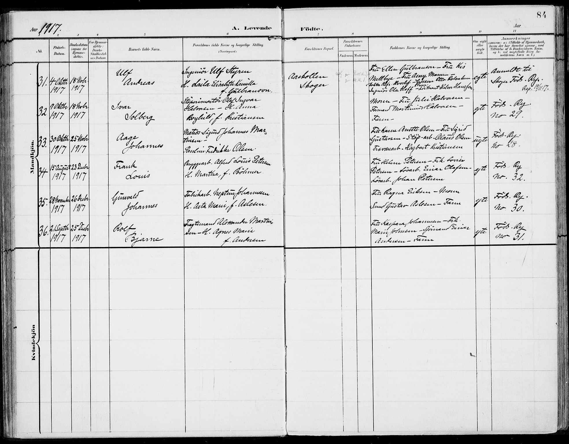 Strømsø kirkebøker, AV/SAKO-A-246/F/Fb/L0008: Parish register (official) no. II 8, 1902-1933, p. 84