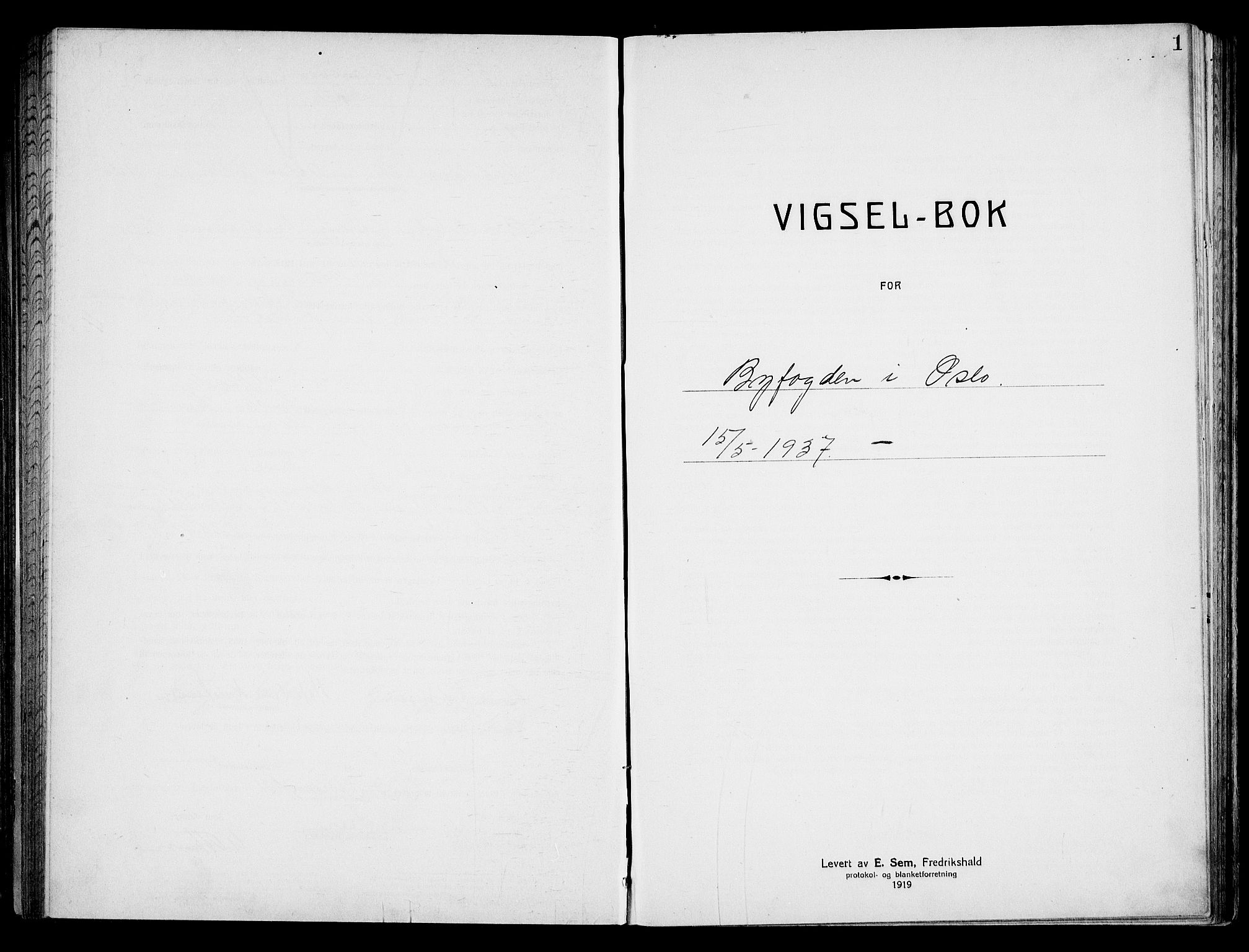 Oslo byfogd avd. I, SAO/A-10220/L/Lb/Lbb/L0027: Notarialprotokoll, rekke II: Vigsler, 1936-1937, p. 1a