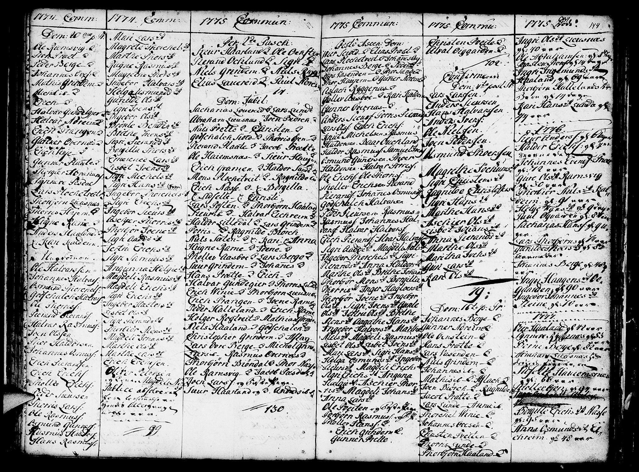 Etne sokneprestembete, AV/SAB-A-75001/H/Haa: Parish register (official) no. A 3 /2, 1755-1782, p. 144