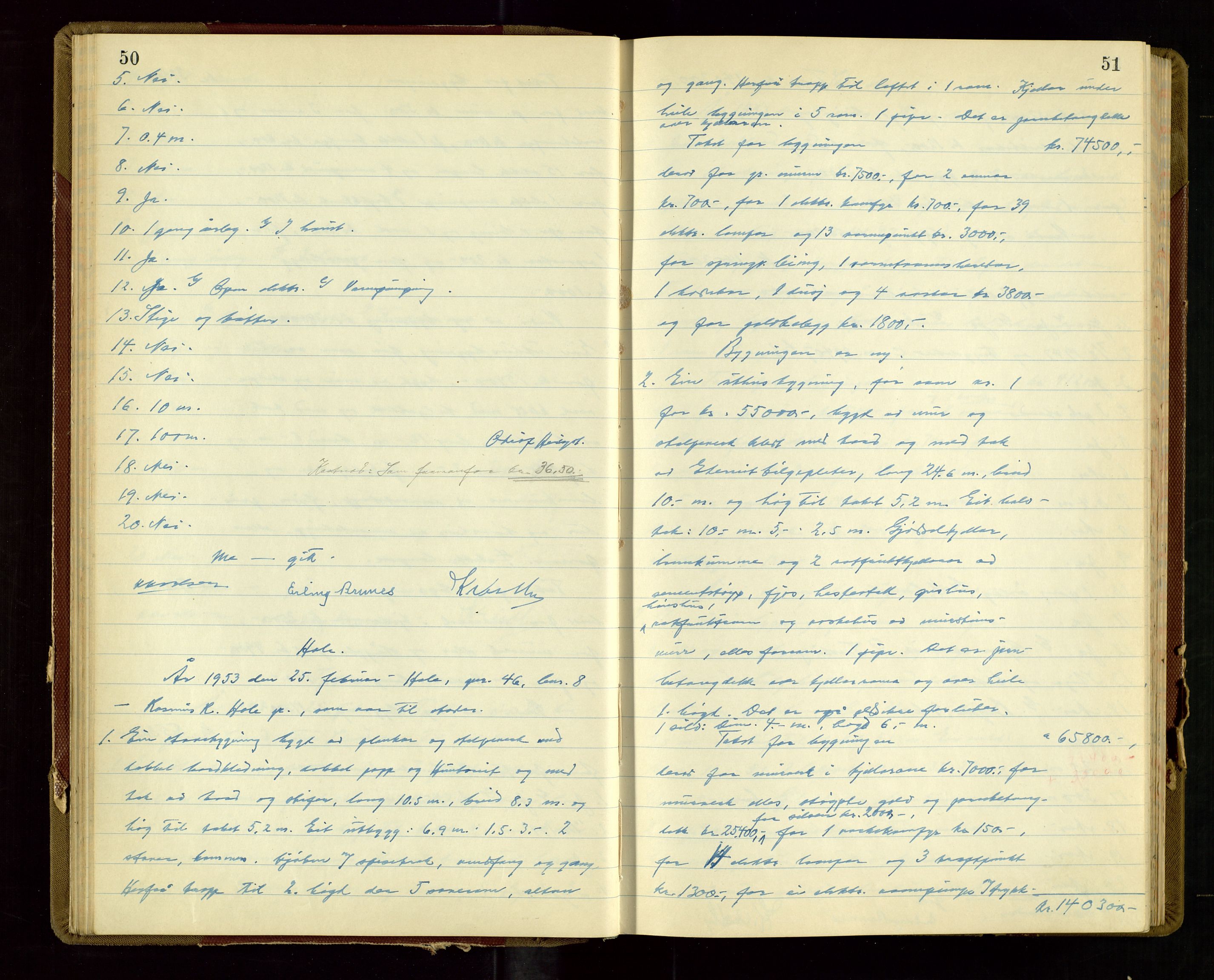 Klepp lensmannskontor, AV/SAST-A-100163/Gob/L0009: "Branntakstprotokoll", 1952-1955, p. 50-51