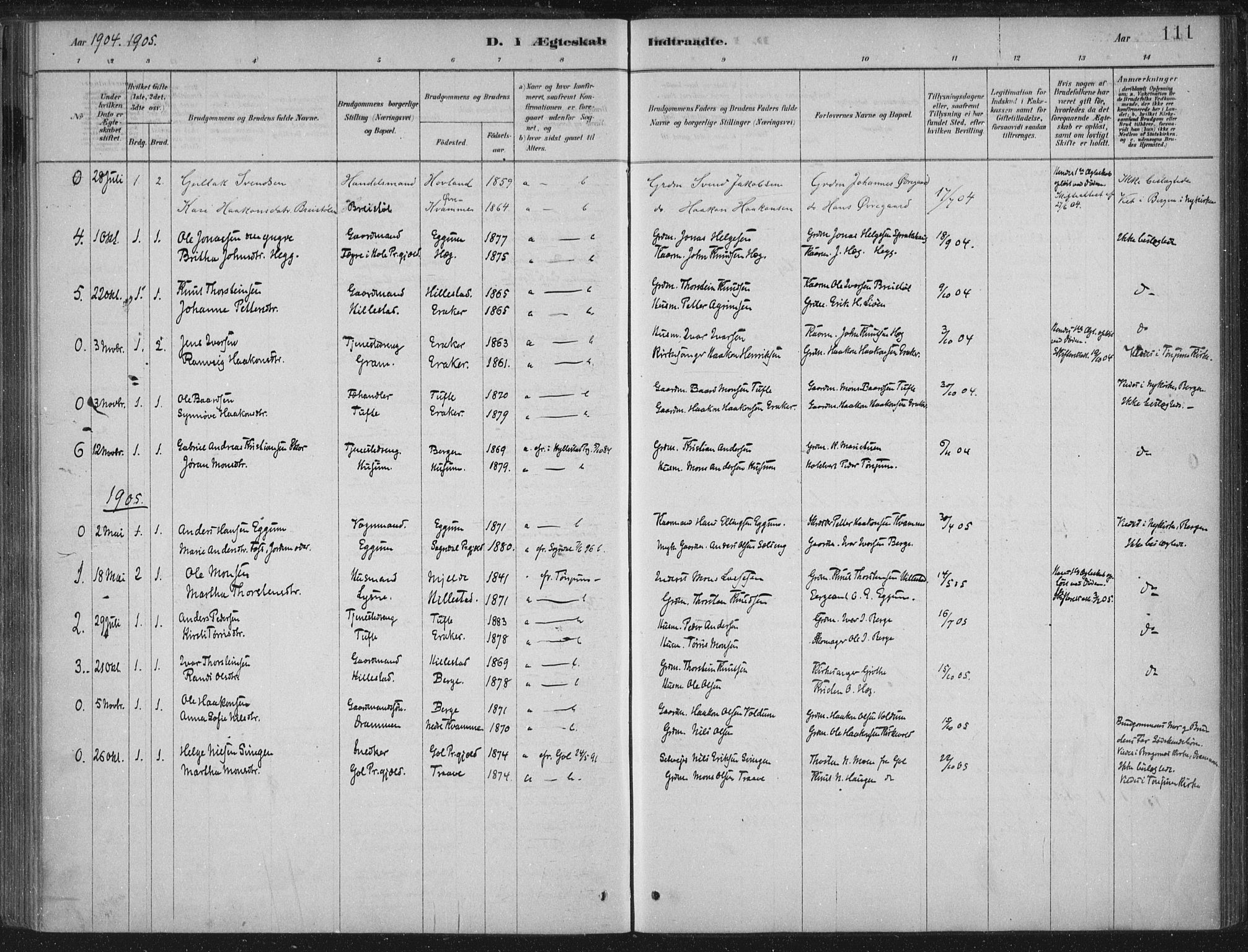 Lærdal sokneprestembete, AV/SAB-A-81201: Parish register (official) no. C  1, 1878-1911, p. 111