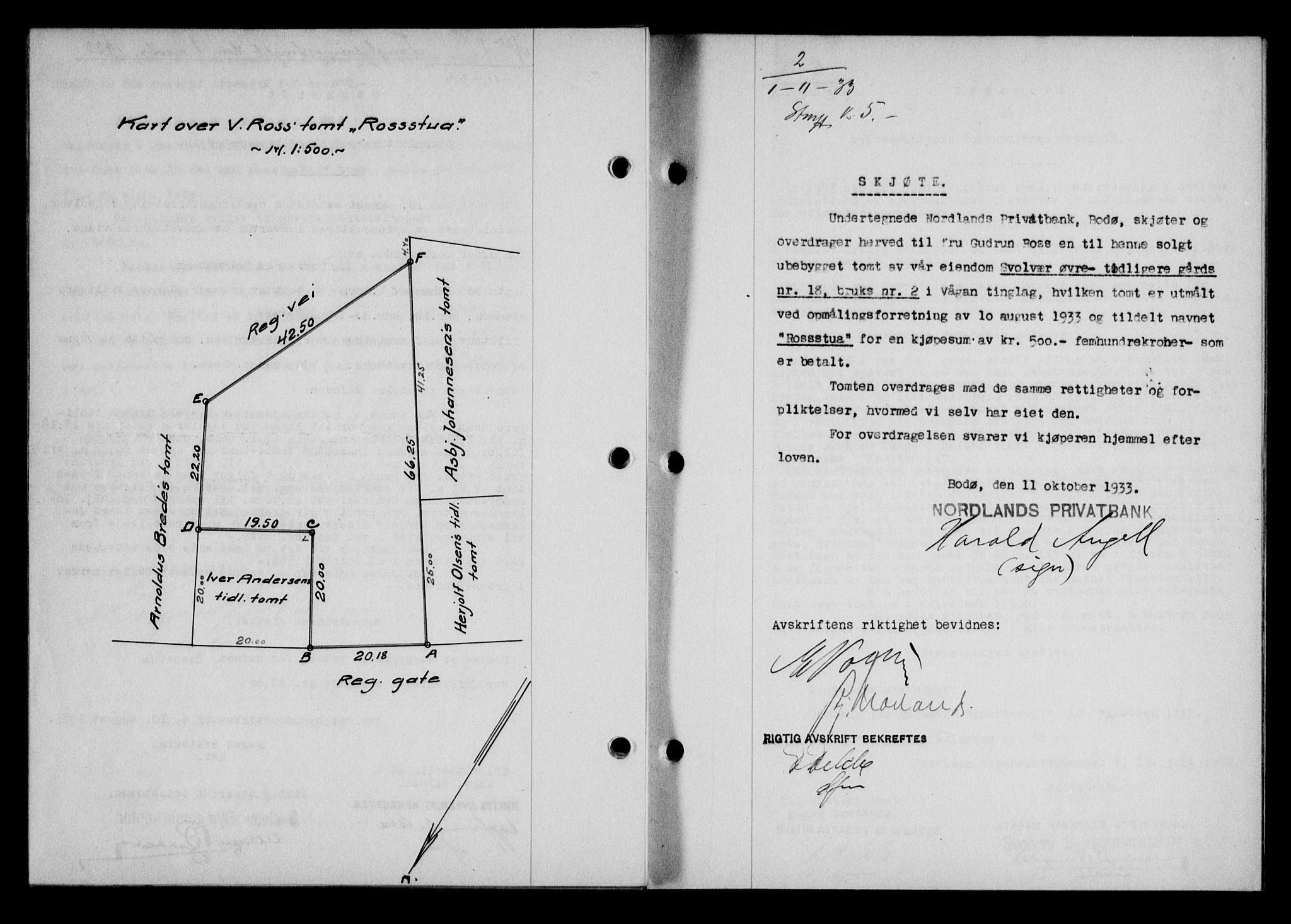 Lofoten sorenskriveri, SAT/A-0017/1/2/2C/L0028b: Mortgage book no. 28b, 1933-1933, Deed date: 01.11.1933