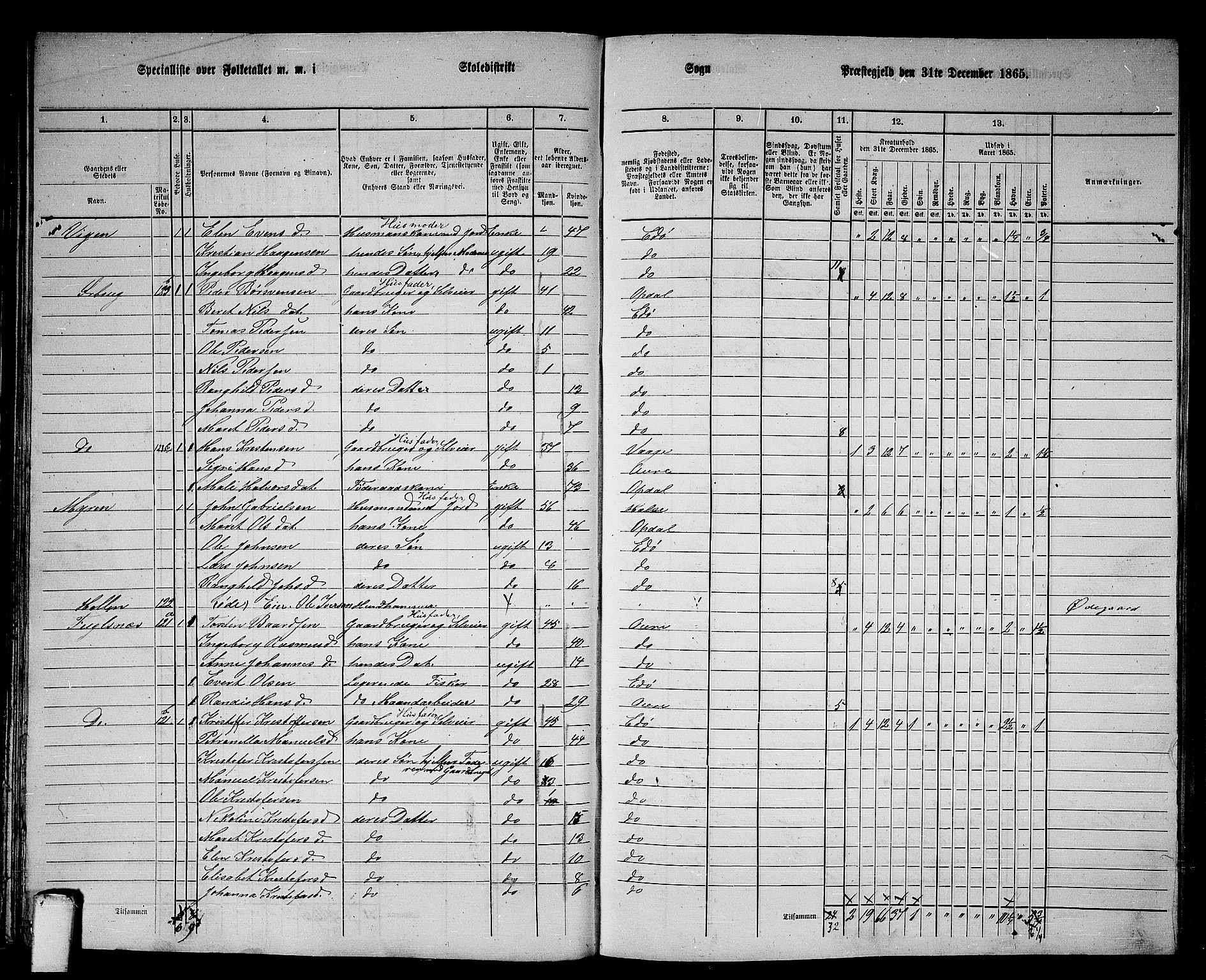 RA, 1865 census for Edøy, 1865, p. 47