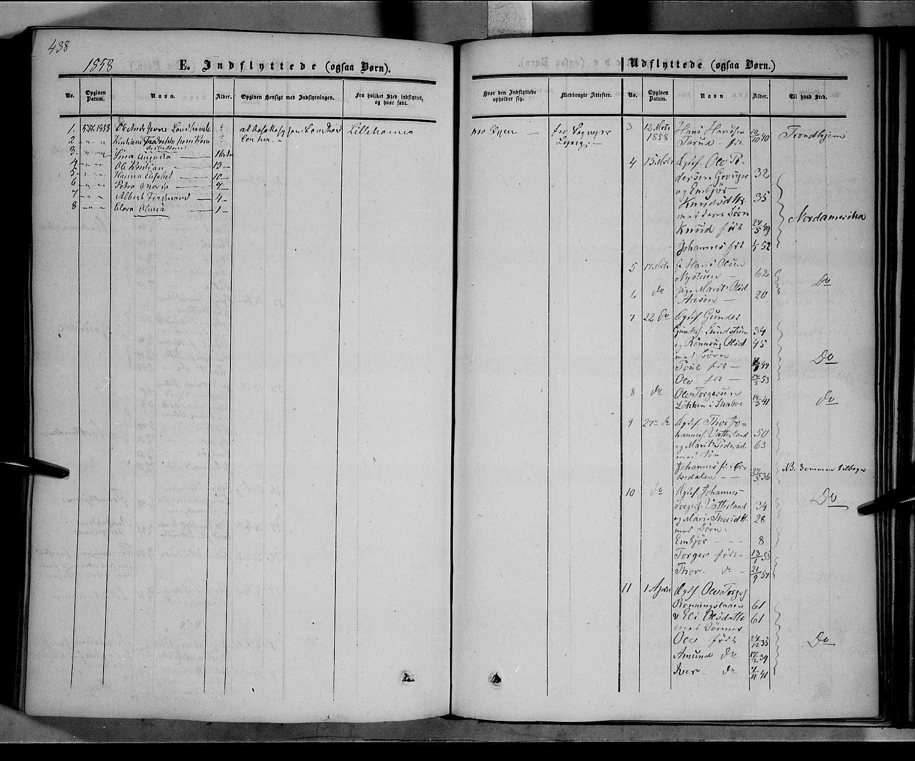 Nord-Fron prestekontor, SAH/PREST-080/H/Ha/Haa/L0001: Parish register (official) no. 1, 1851-1864, p. 438
