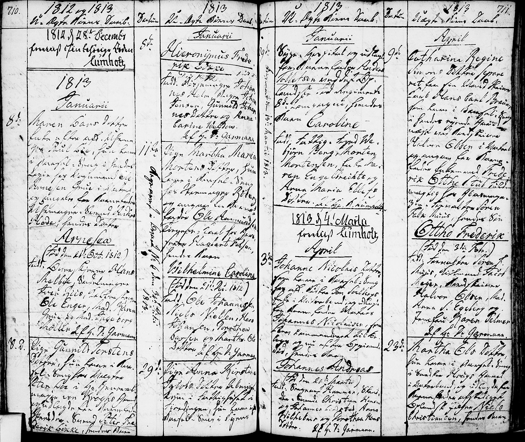 Oslo domkirke Kirkebøker, SAO/A-10752/F/Fa/L0006: Parish register (official) no. 6, 1807-1817, p. 710-711