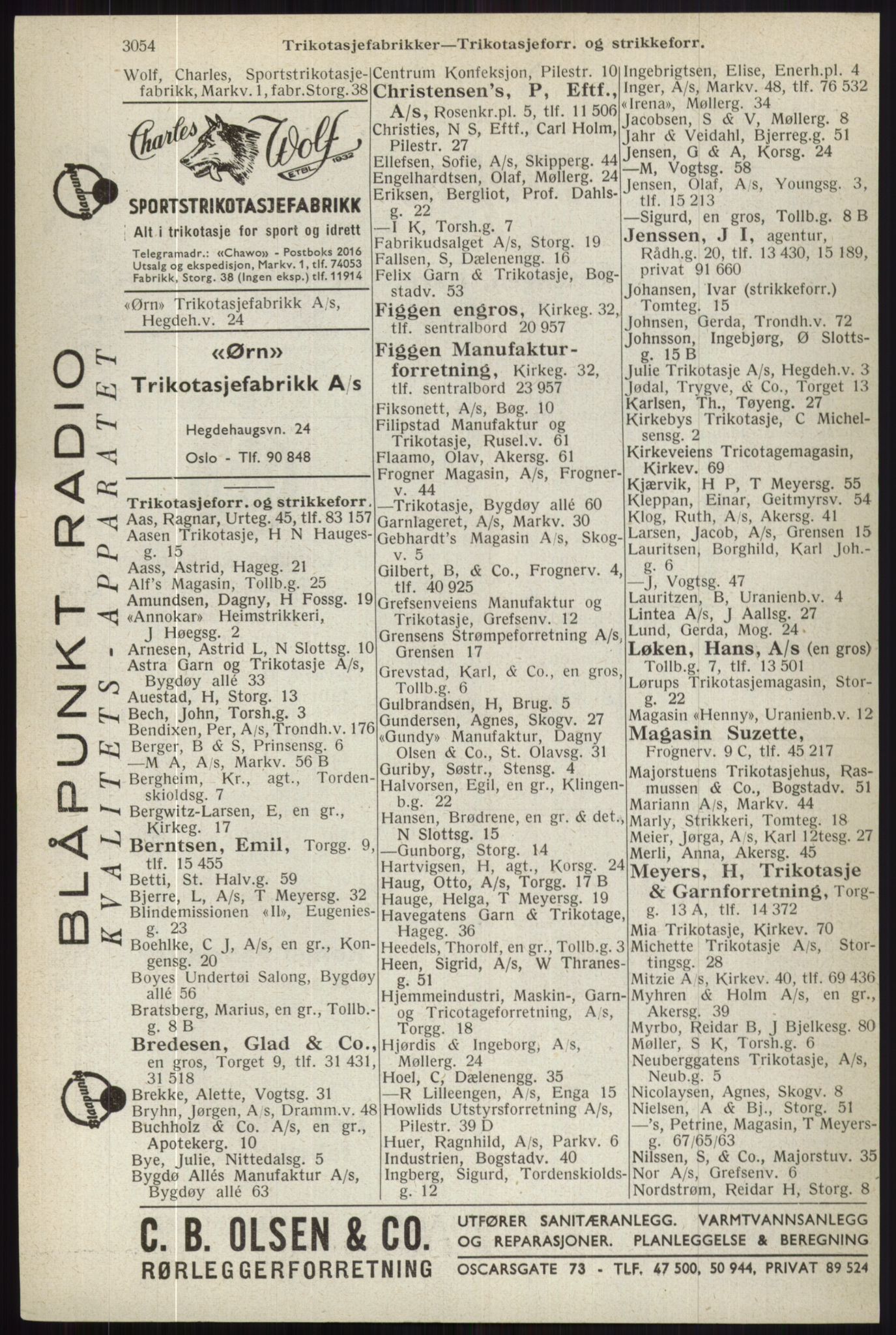 Kristiania/Oslo adressebok, PUBL/-, 1944, p. 3054
