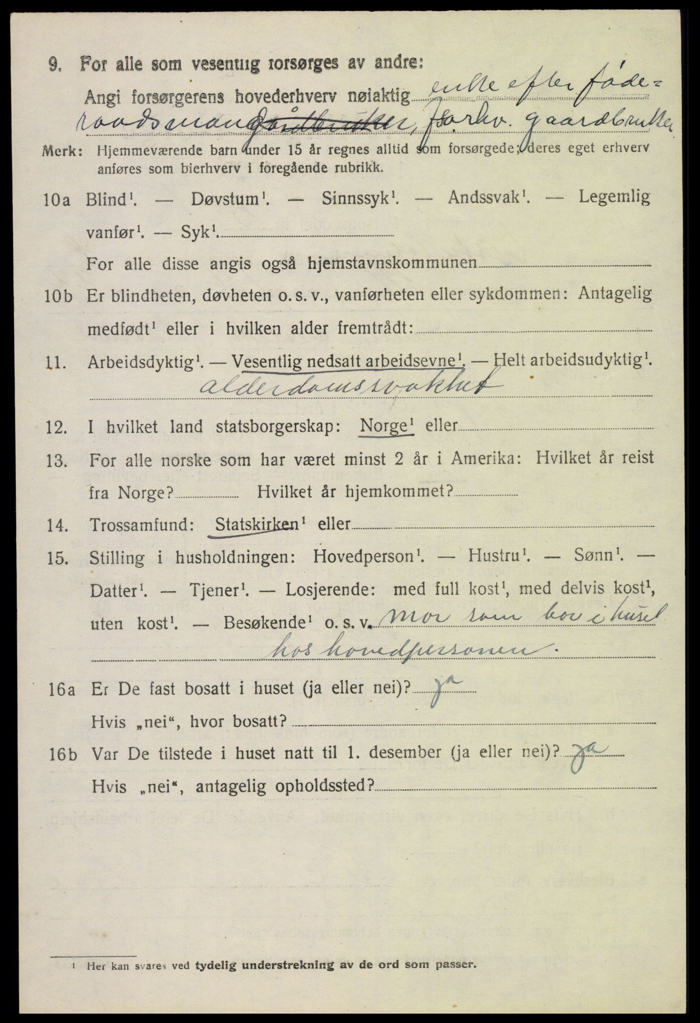 SAH, 1920 census for Vestre Toten, 1920, p. 9681