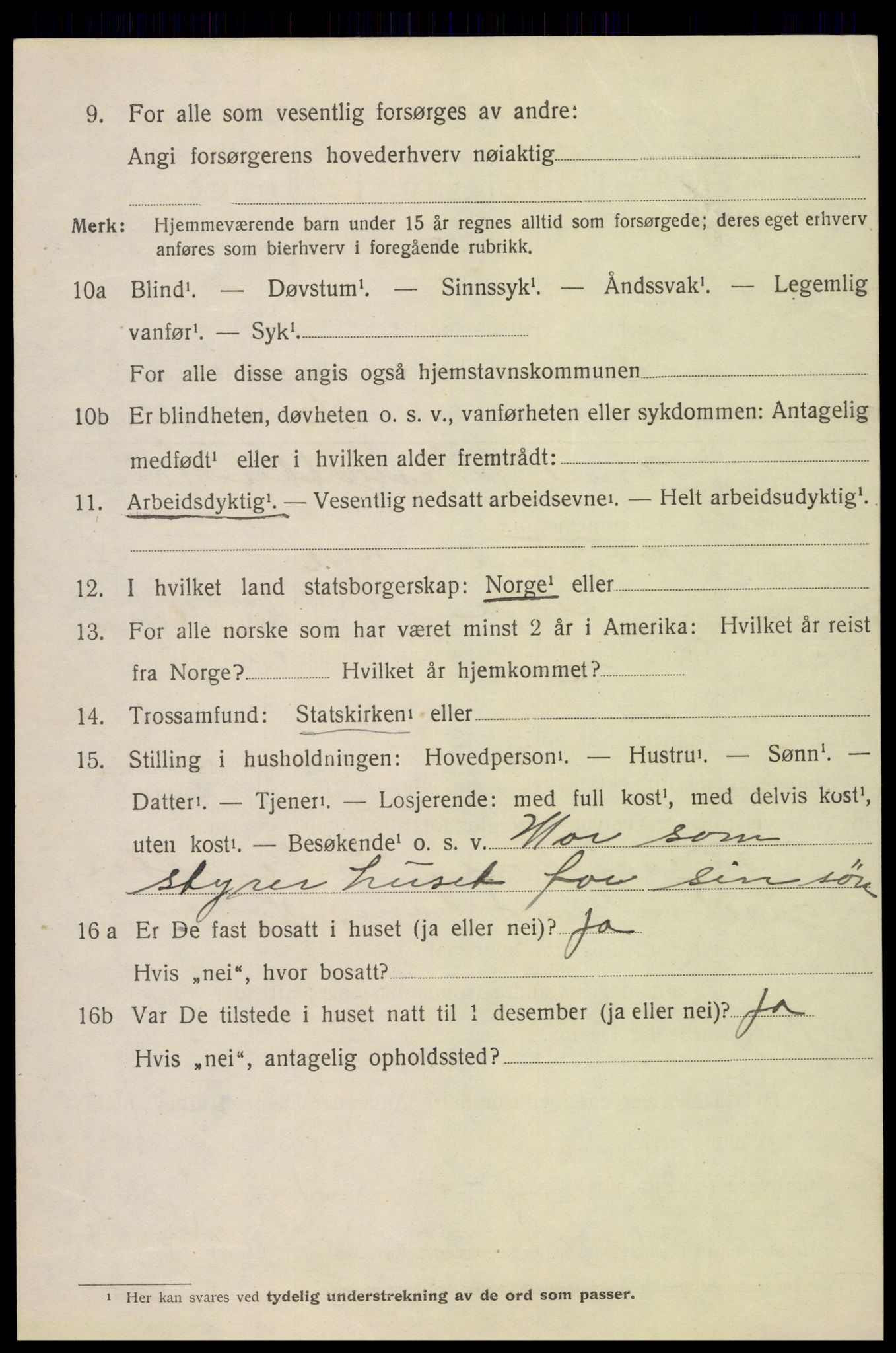 SAH, 1920 census for Lesja, 1920, p. 3911