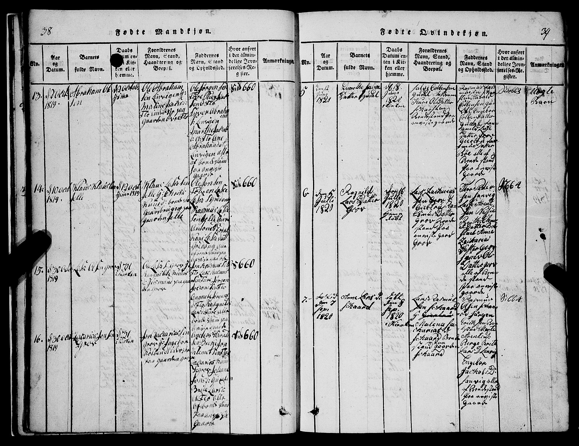 Stryn Sokneprestembete, AV/SAB-A-82501: Parish register (copy) no. C 1, 1801-1845, p. 38-39