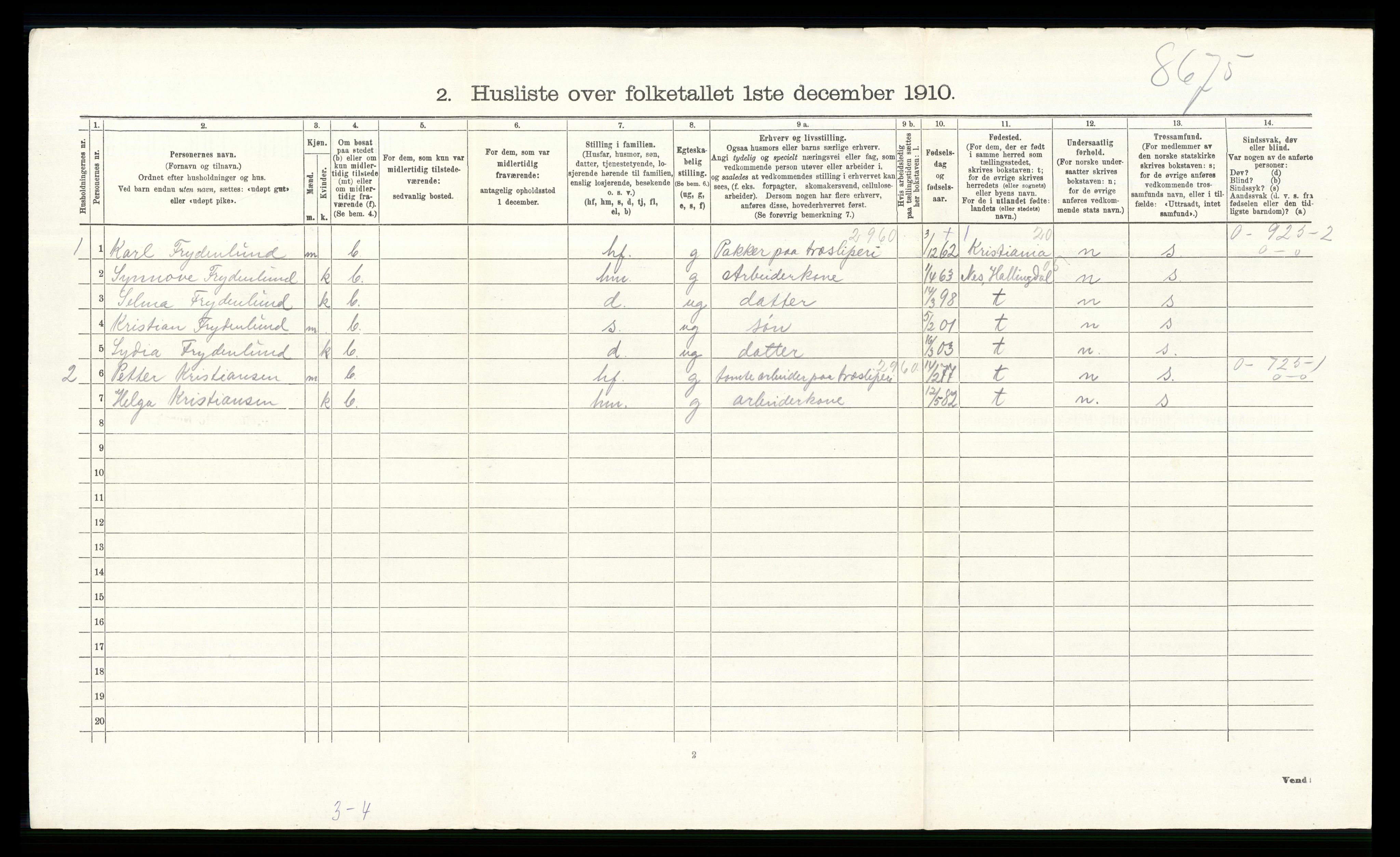 RA, 1910 census for Norderhov, 1910, p. 1063