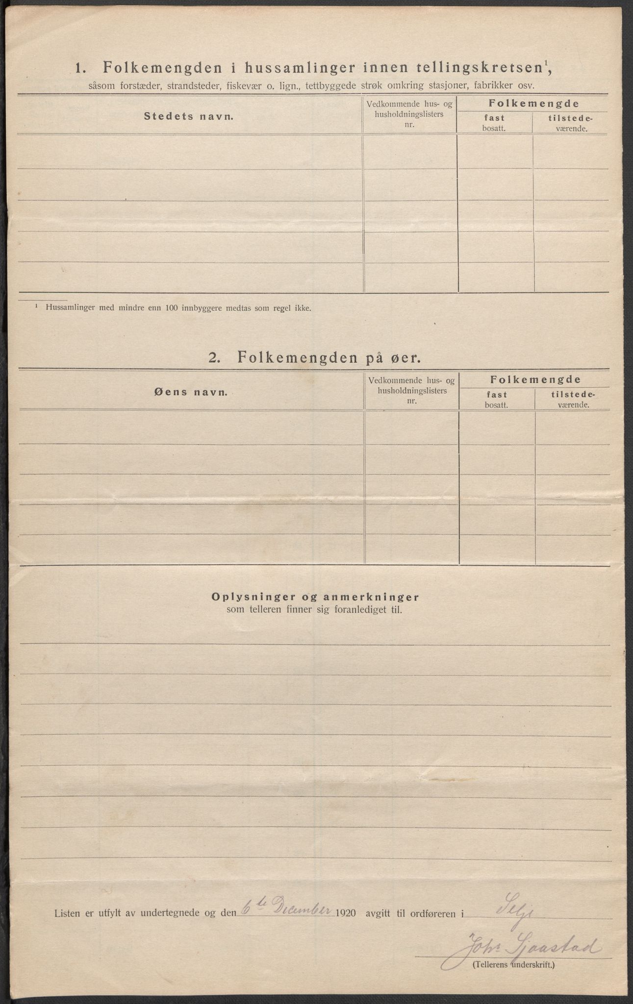 SAB, 1920 census for Selje, 1920, p. 18