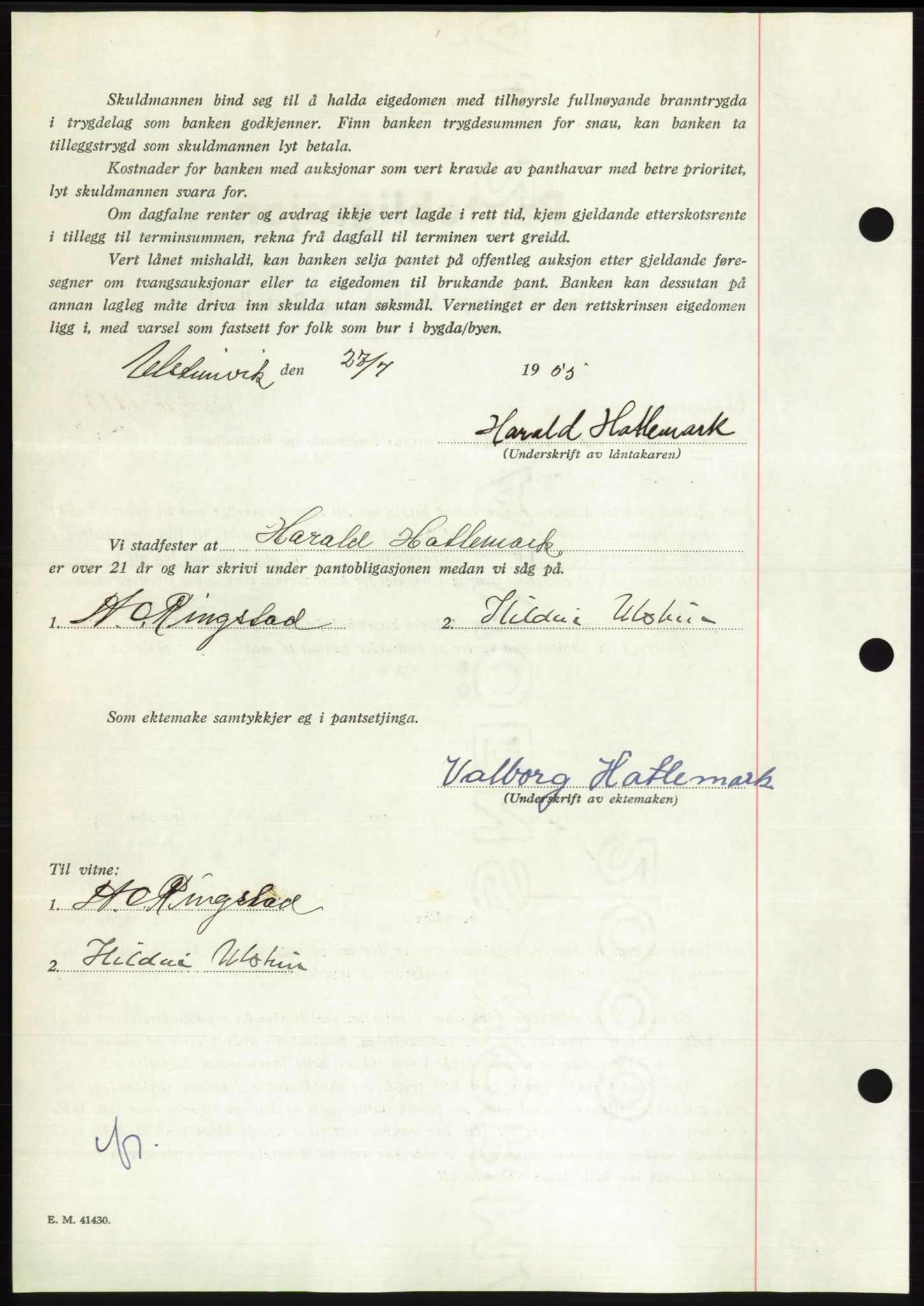 Søre Sunnmøre sorenskriveri, AV/SAT-A-4122/1/2/2C/L0126: Mortgage book no. 14B, 1954-1955, Diary no: : 942/1955