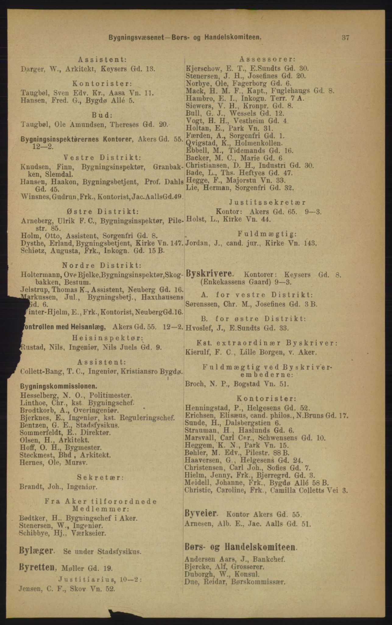 Kristiania/Oslo adressebok, PUBL/-, 1906, p. 37