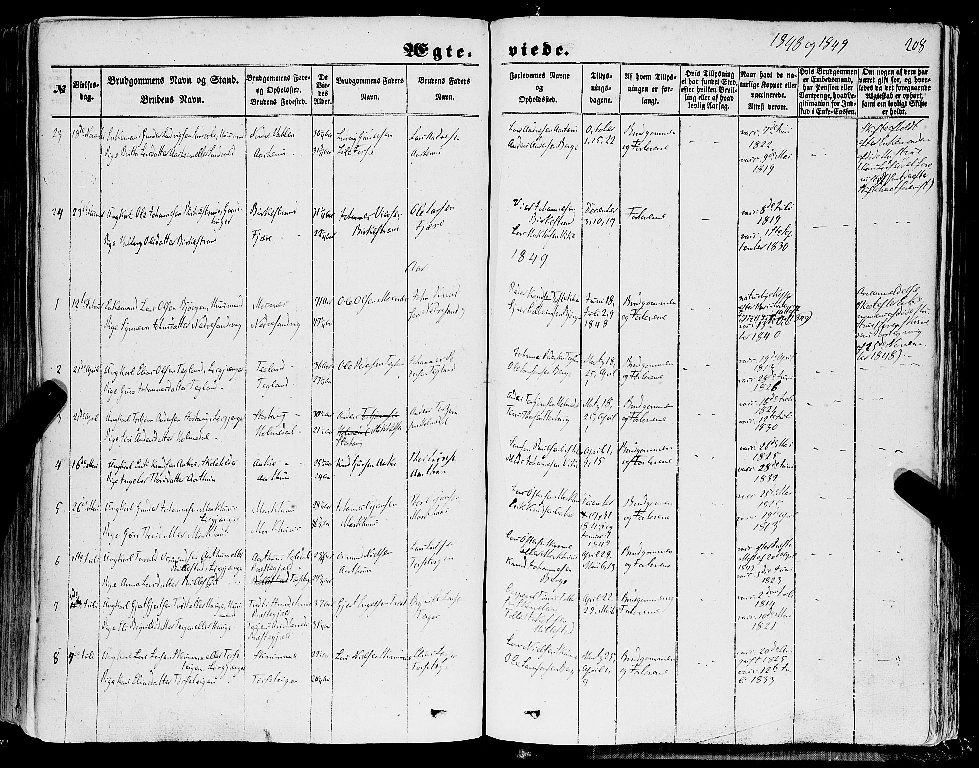 Skånevik sokneprestembete, SAB/A-77801/H/Haa: Parish register (official) no. A 5I, 1848-1869, p. 208