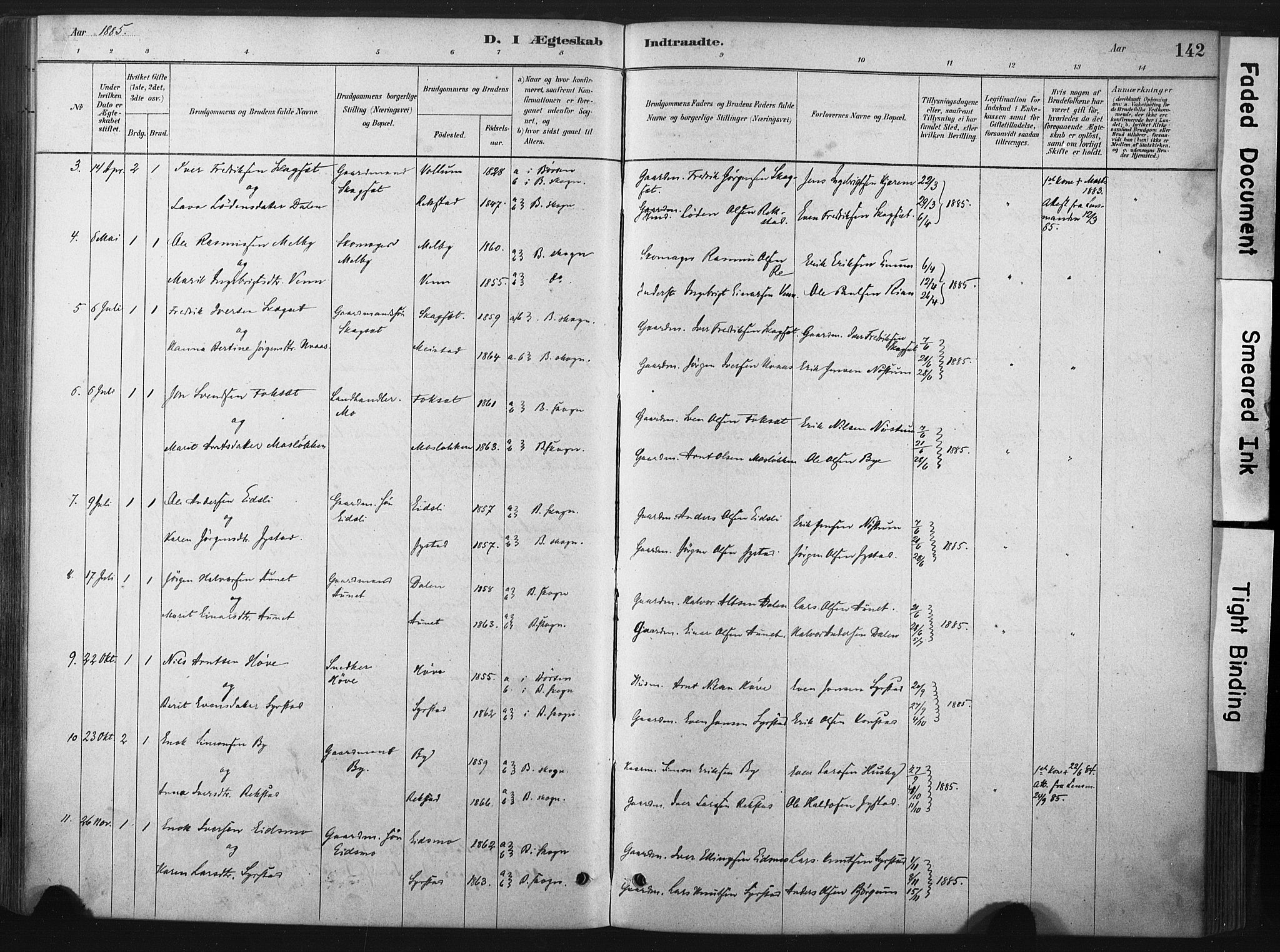 Ministerialprotokoller, klokkerbøker og fødselsregistre - Sør-Trøndelag, SAT/A-1456/667/L0795: Parish register (official) no. 667A03, 1879-1907, p. 142
