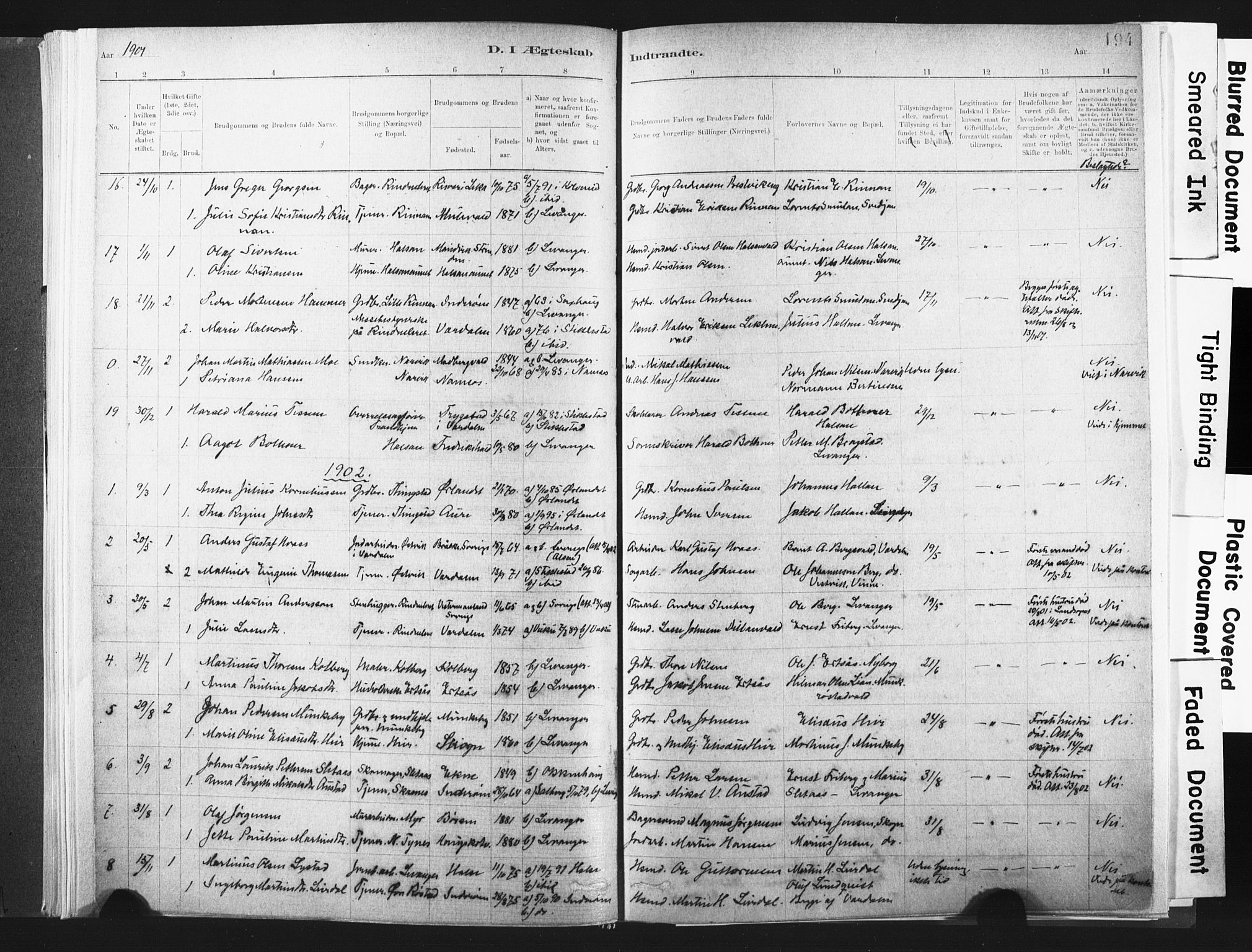 Ministerialprotokoller, klokkerbøker og fødselsregistre - Nord-Trøndelag, SAT/A-1458/721/L0207: Parish register (official) no. 721A02, 1880-1911, p. 194