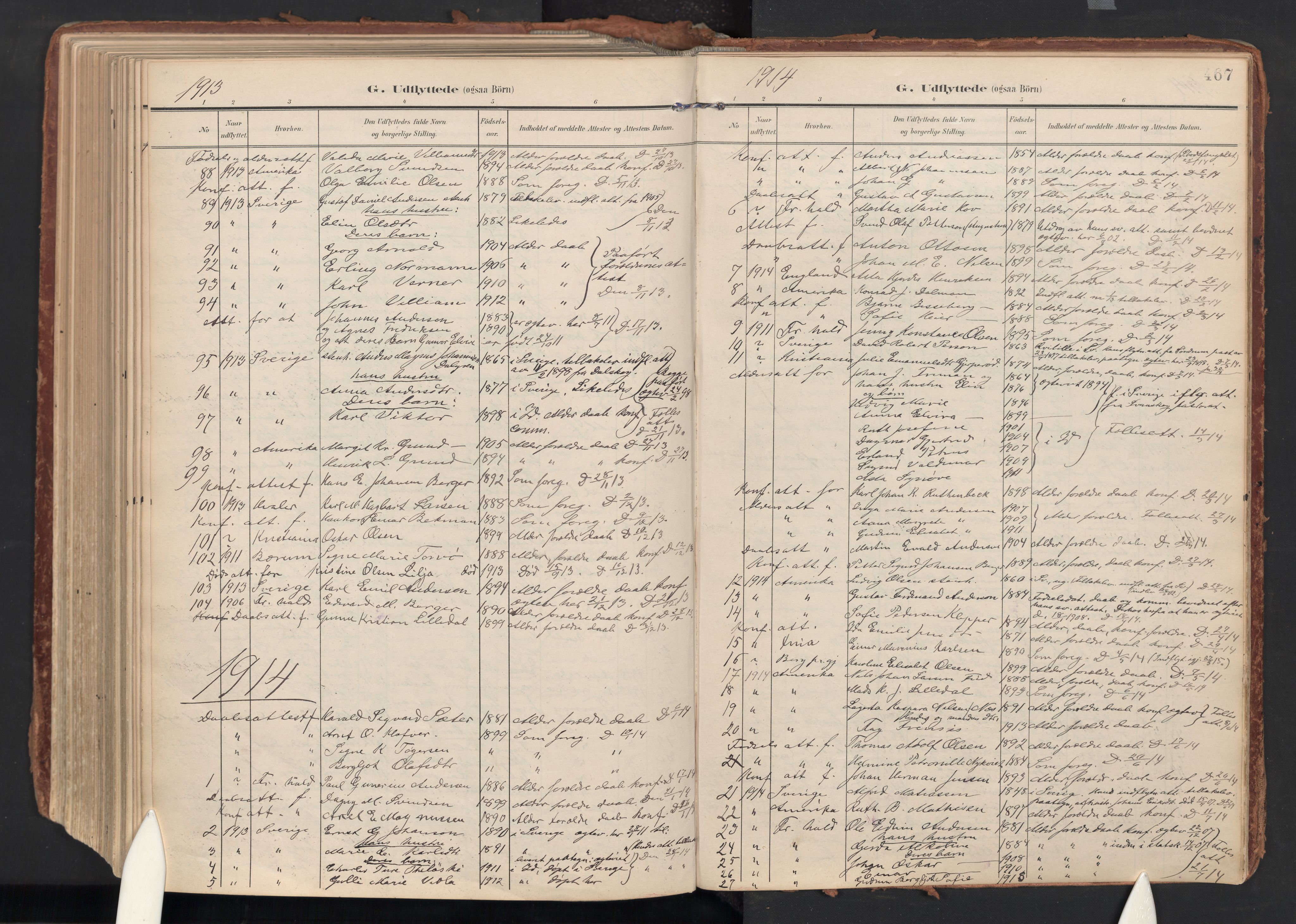 Idd prestekontor Kirkebøker, SAO/A-10911/F/Fc/L0007: Parish register (official) no. III 7, 1904-1925, p. 467