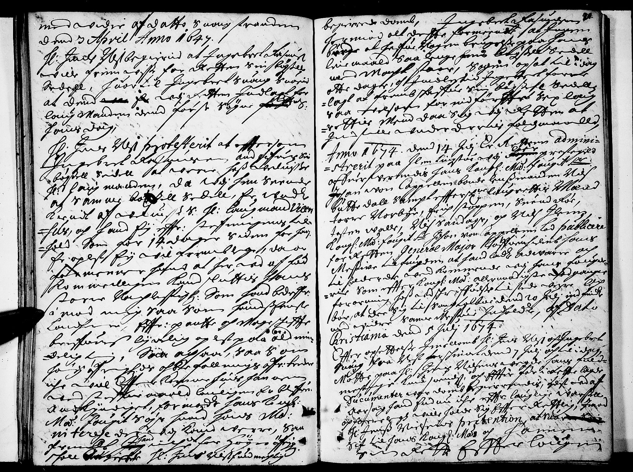 Lier, Røyken og Hurum sorenskriveri, SAKO/A-89/F/Fa/L0015: Tingbok, 1674, p. 20