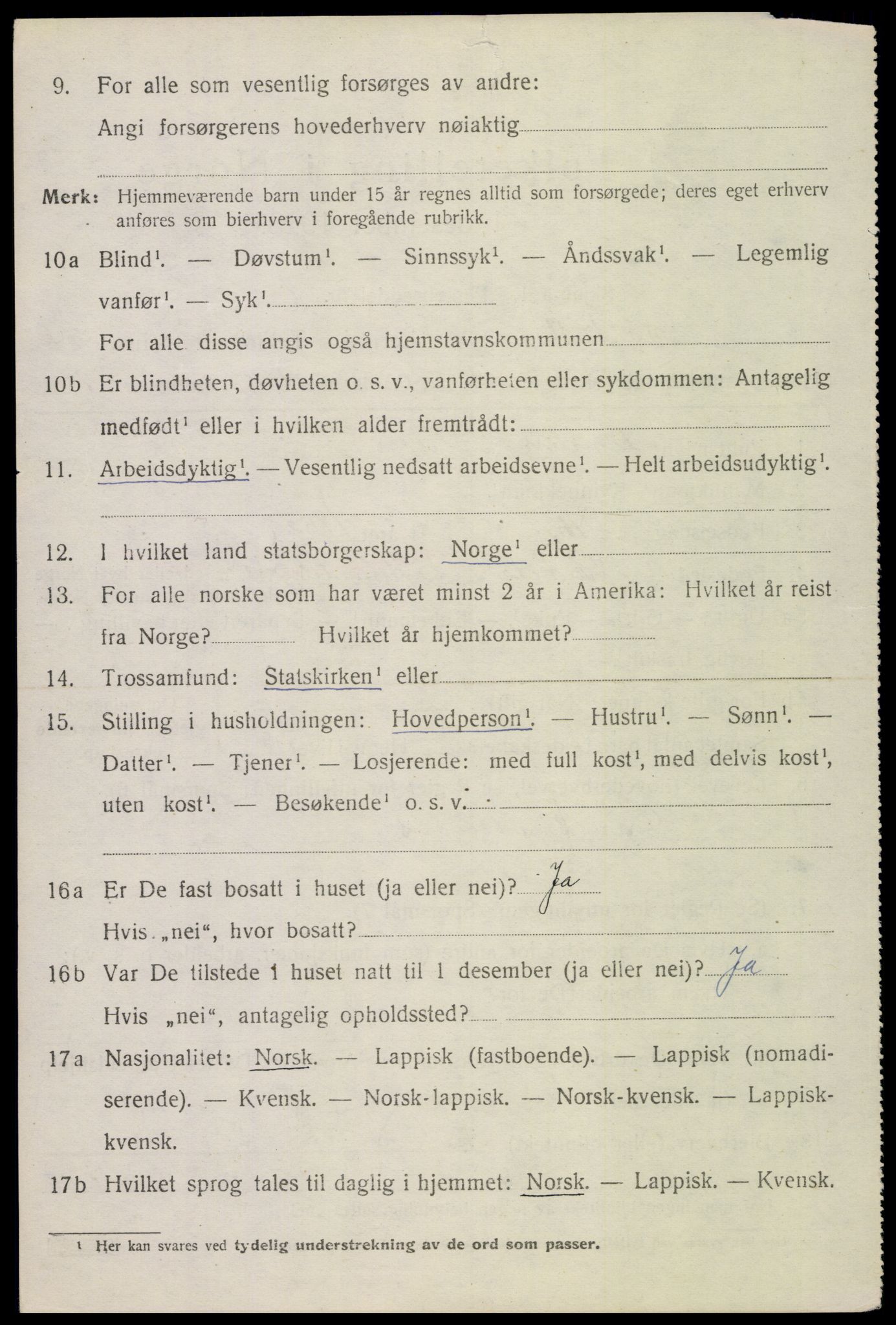 SAT, 1920 census for Bø, 1920, p. 9553