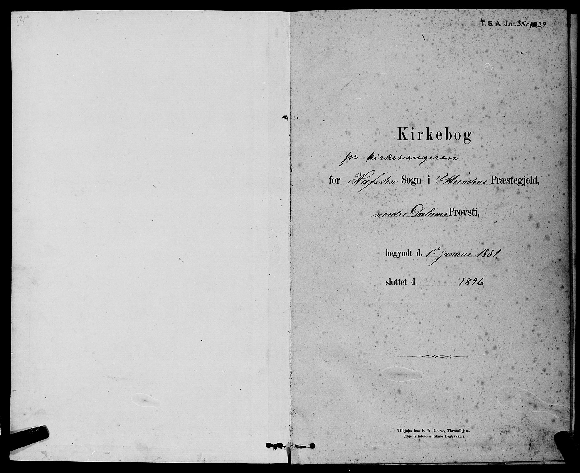 Ministerialprotokoller, klokkerbøker og fødselsregistre - Sør-Trøndelag, SAT/A-1456/611/L0354: Parish register (copy) no. 611C02, 1881-1896