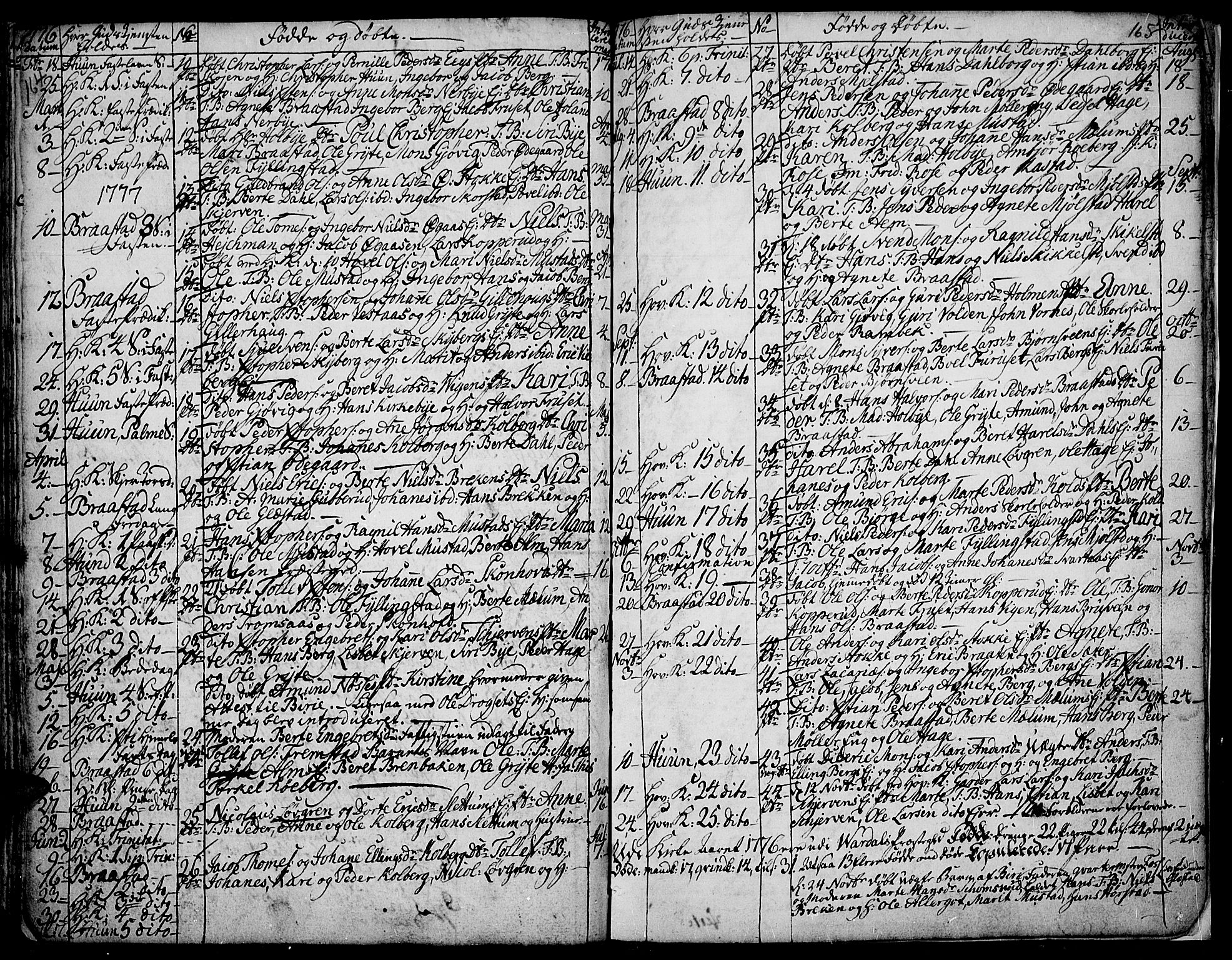 Vardal prestekontor, SAH/PREST-100/H/Ha/Haa/L0002: Parish register (official) no. 2, 1748-1776, p. 164-165