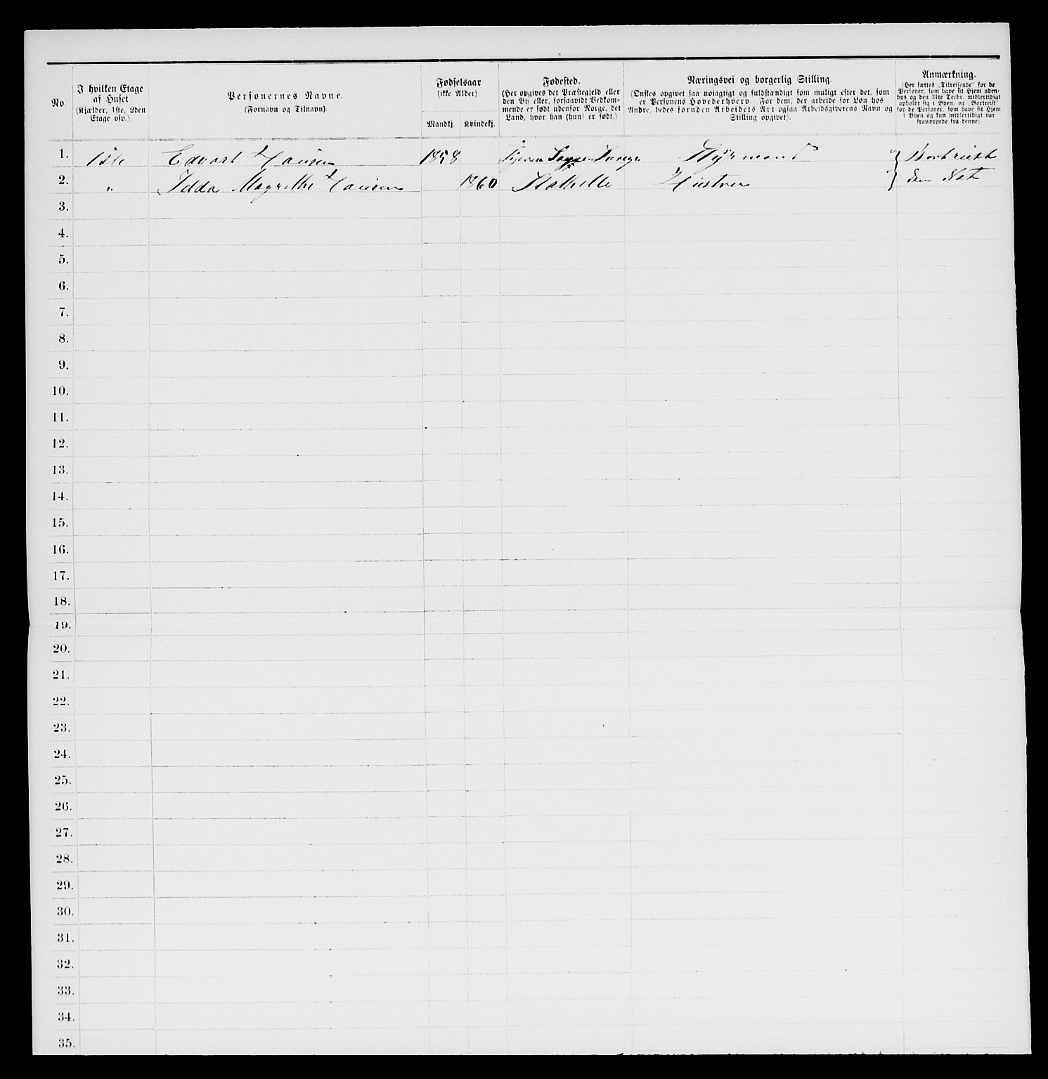 SAKO, 1885 census for 0803 Stathelle, 1885, p. 90