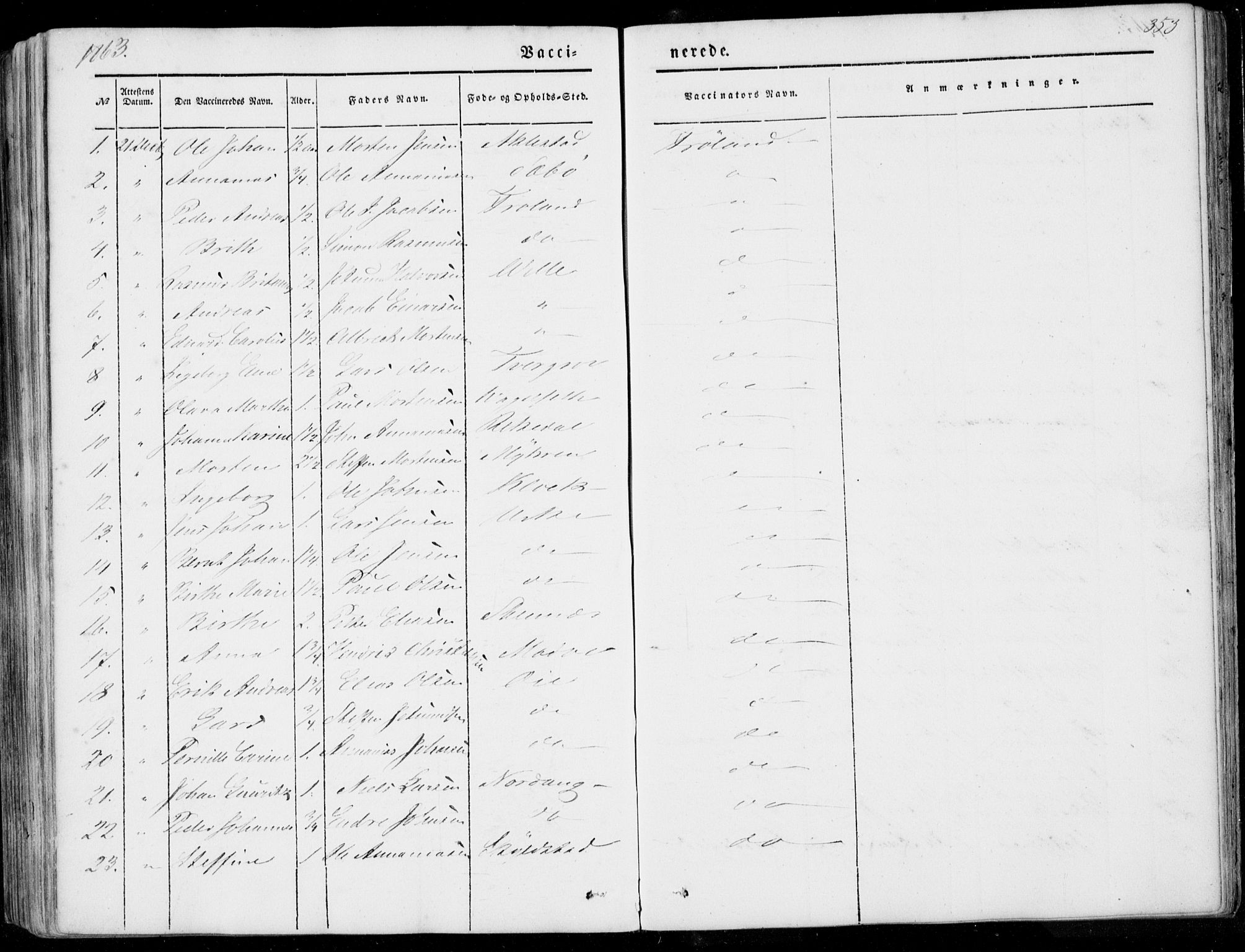 Ministerialprotokoller, klokkerbøker og fødselsregistre - Møre og Romsdal, AV/SAT-A-1454/515/L0209: Parish register (official) no. 515A05, 1847-1868, p. 353