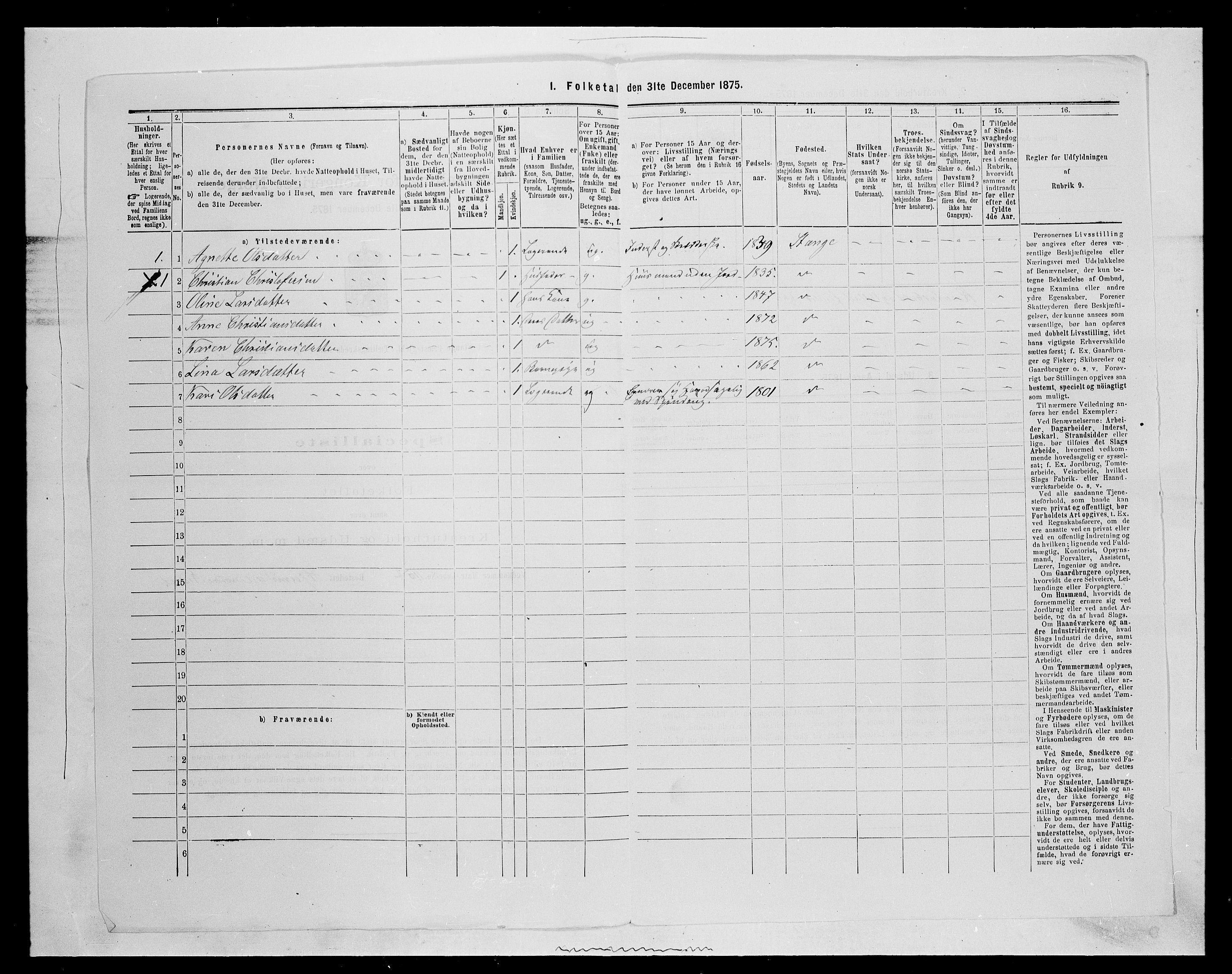 SAH, 1875 census for 0417P Stange, 1875, p. 943