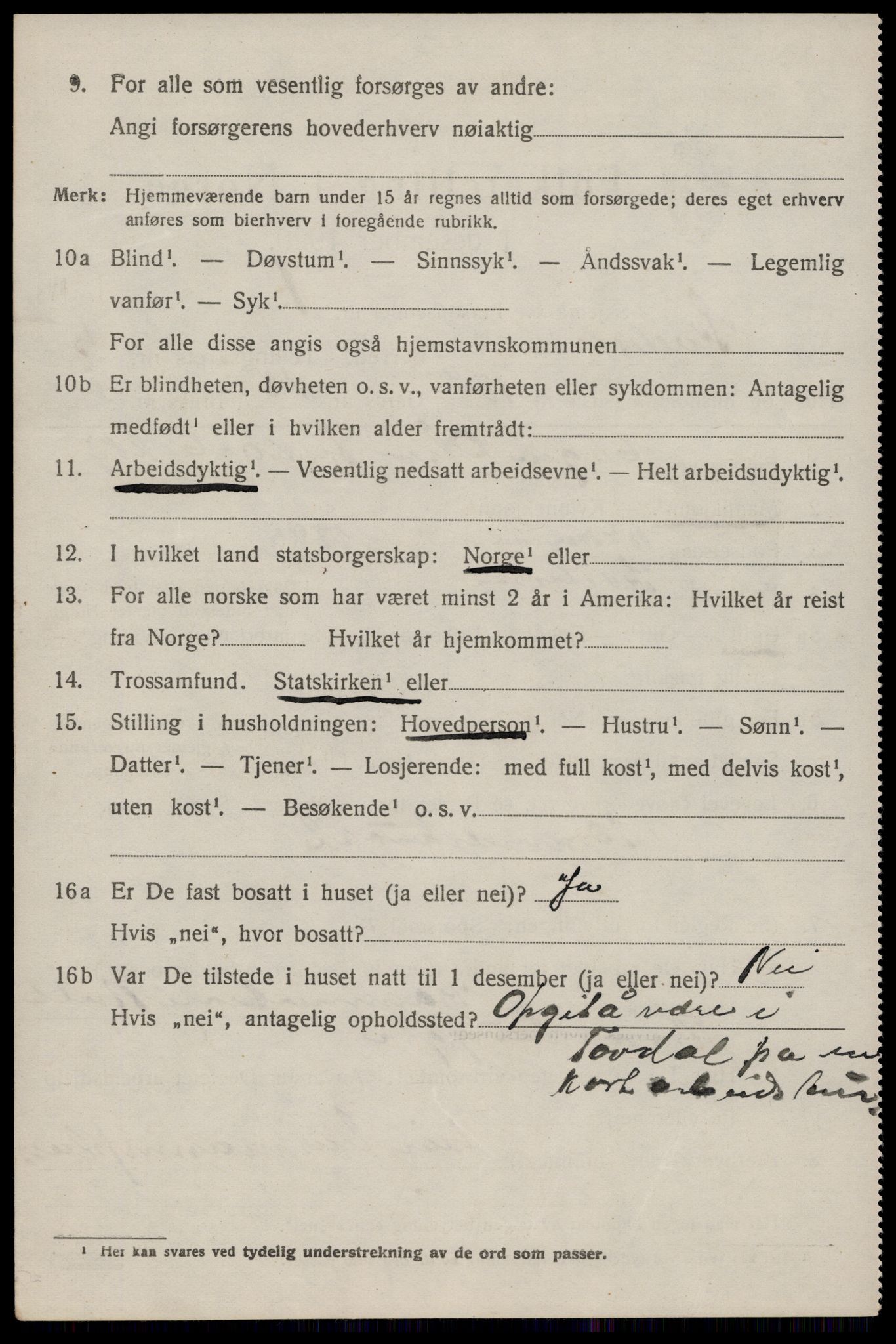 SAKO, 1920 census for Kviteseid, 1920, p. 3018